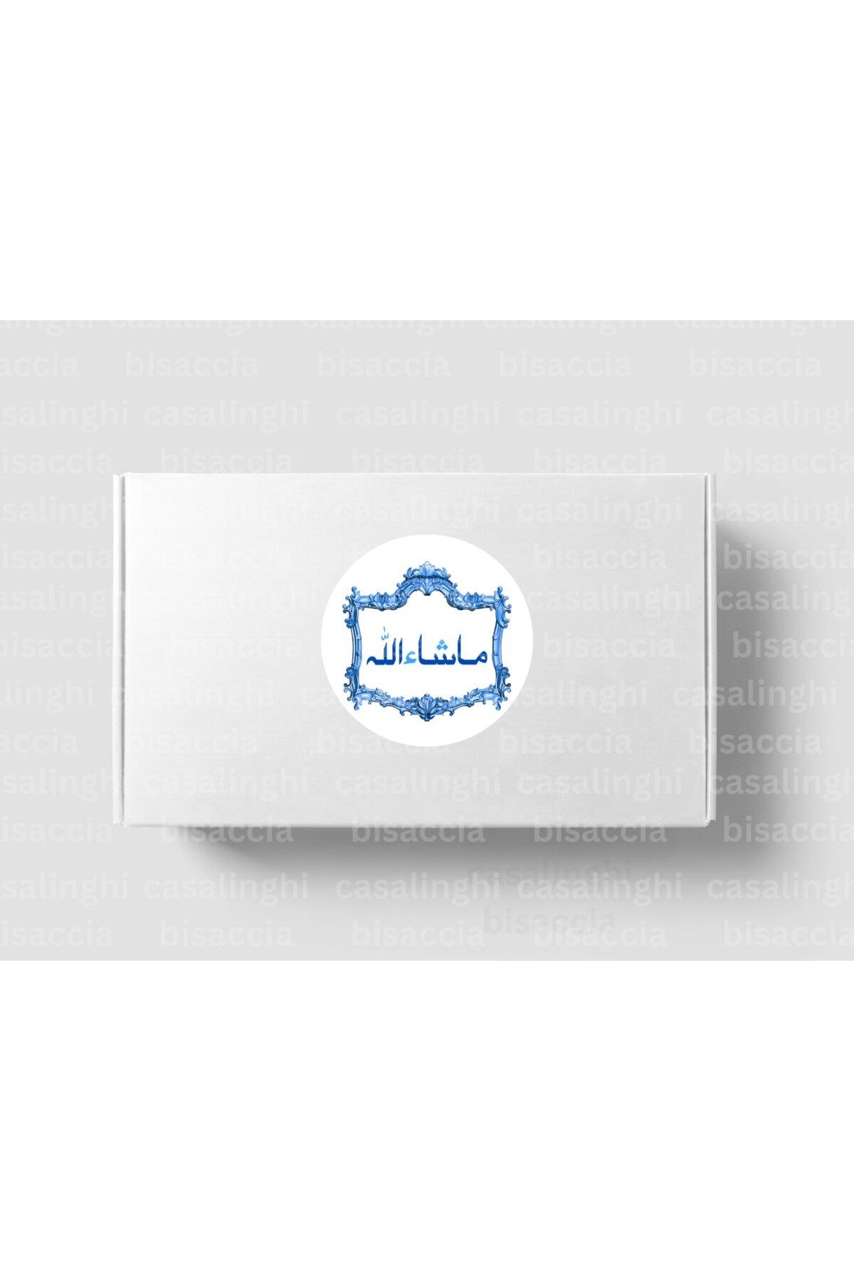 CASALINGHI Arapça Mashallah Etiketi Yuvarlak Mat Sticker Bebek Partisi Kutlama Mevlit 4 Cm (90 Adet)