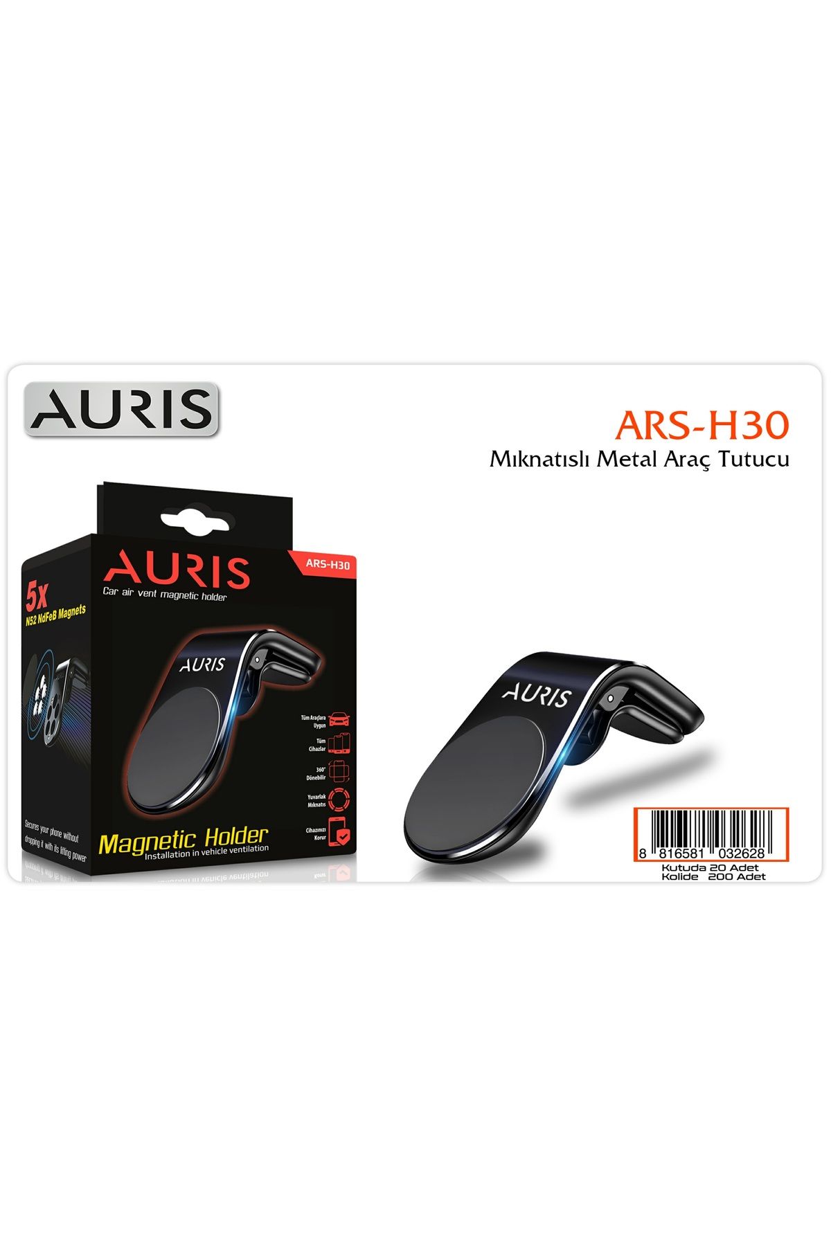 Auris H30 Metal Araç İçi Telefon Tutucu