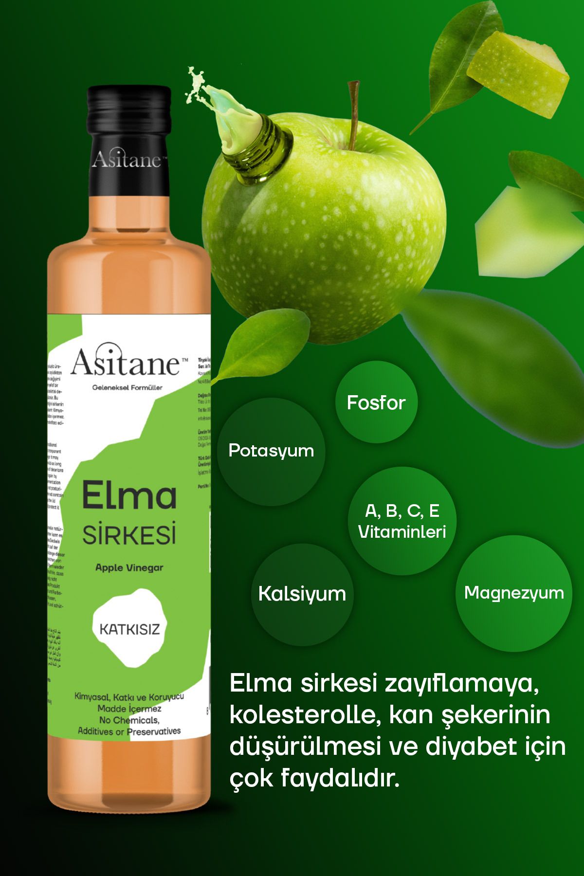 Doğal Fermantasyon Elma Sirkesi- Apple Cider Vinegar 500 ml
