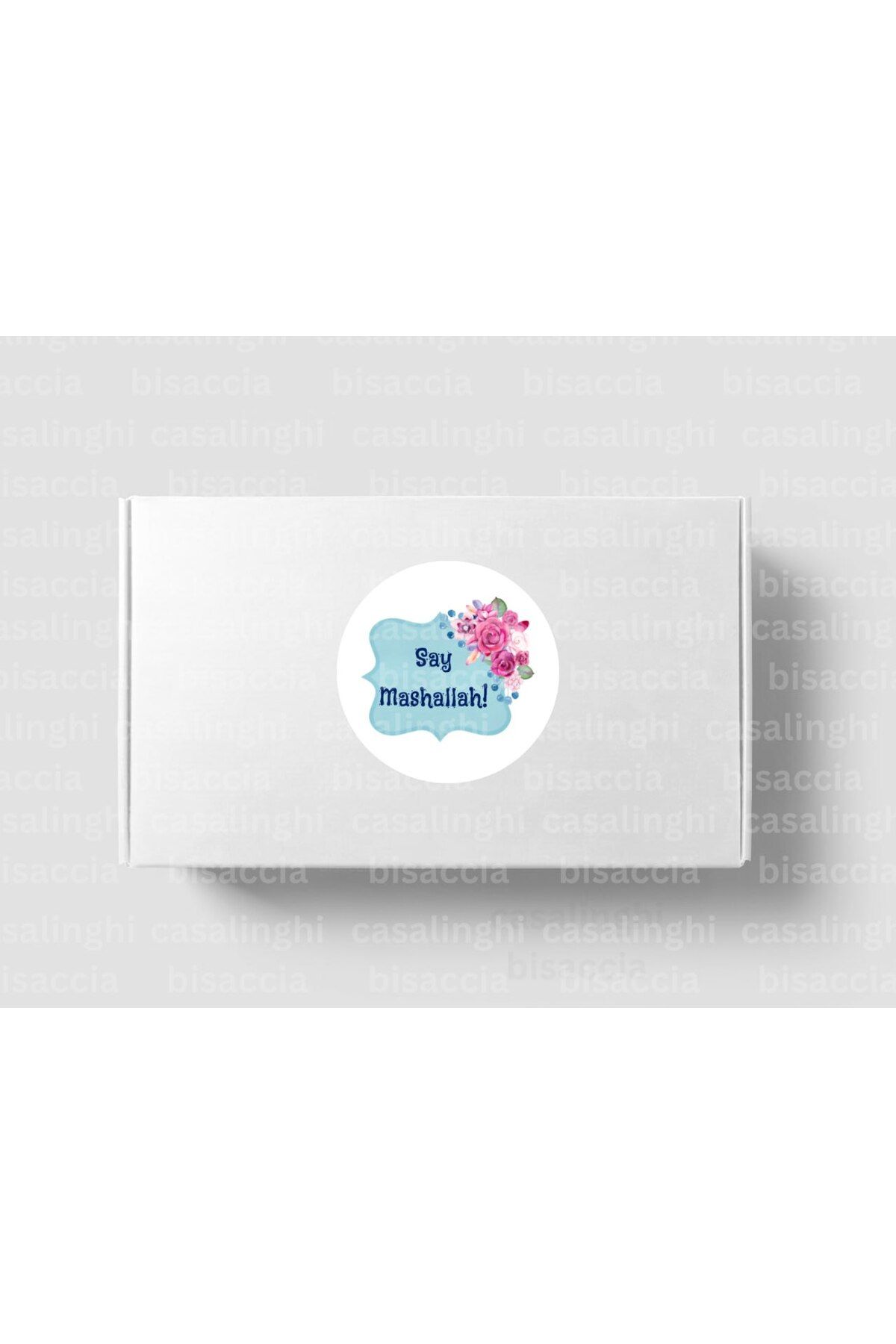 CASALINGHI Say Mashallah! Etiketi Yuvarlak Mat Sticker Maşallah De Nazar Değmesin Kutlama Mevlit 4 Cm (90 Adet)