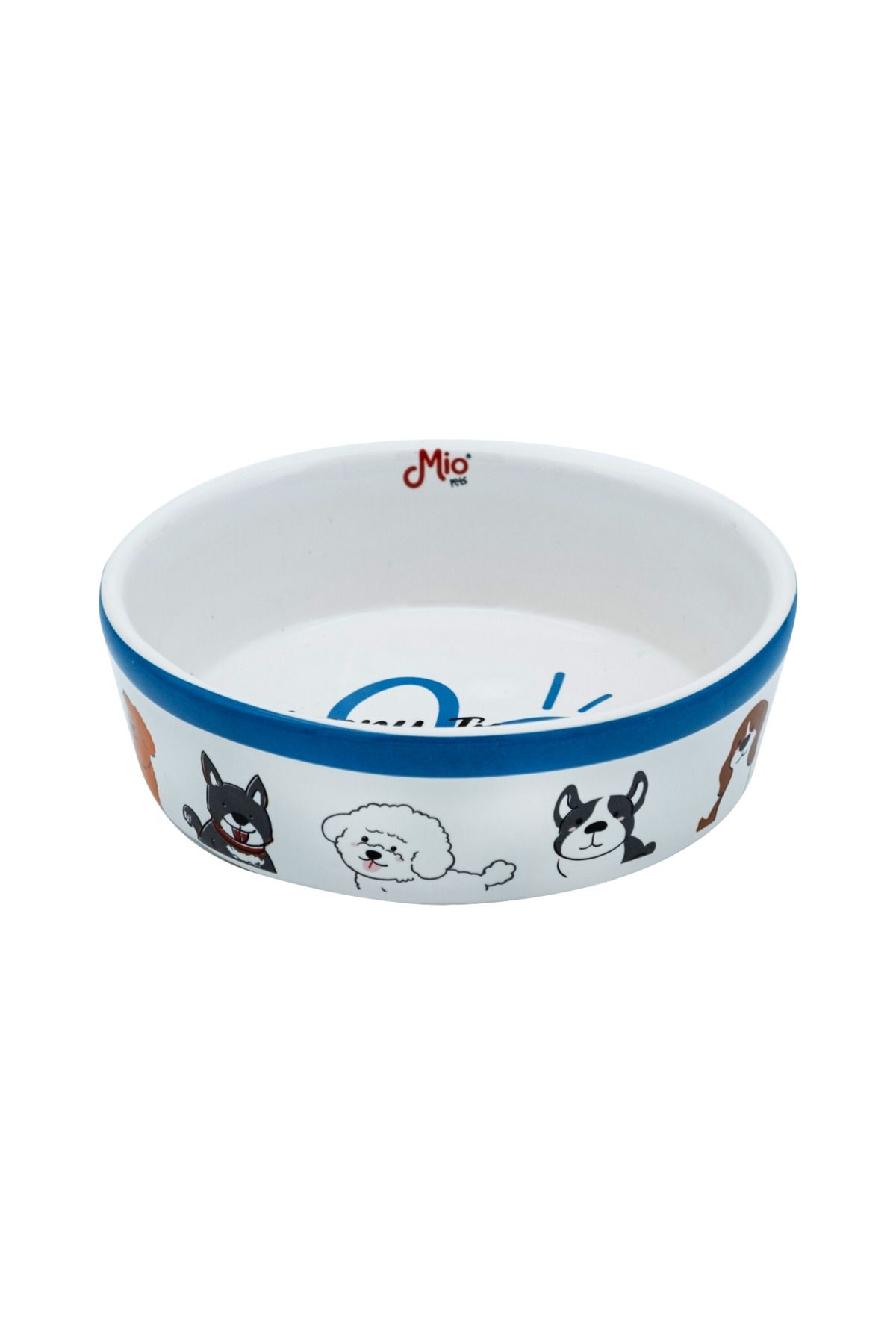 MİO Bol Ceramica ️ Mio, Fluffy Bleu, V=400 Ml, Castron Hrana Caini Si Pisici, Ø=150mm, Hext=55mm - One Size