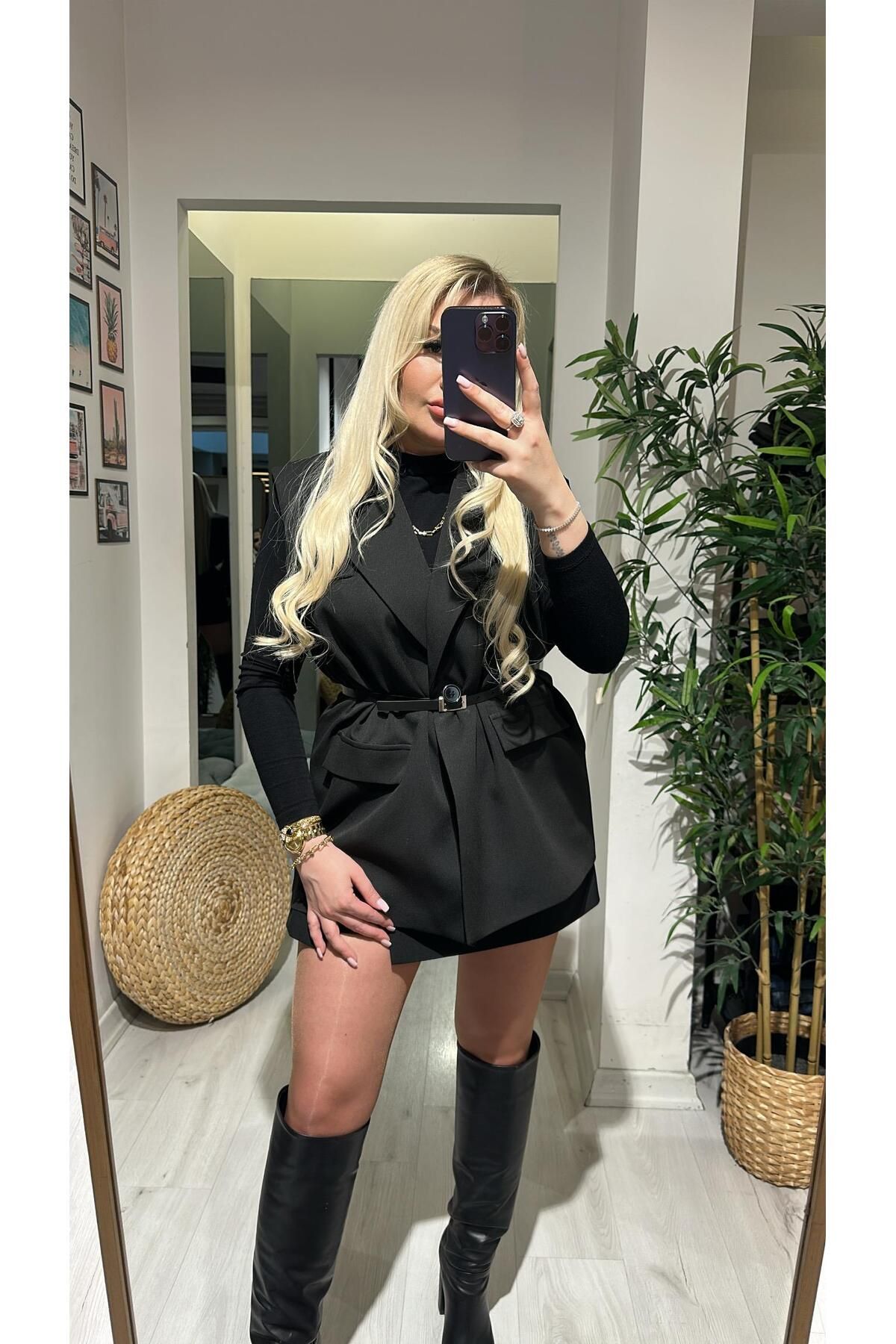 Acar Boutique Kemerli Lüx Kalite Yelek