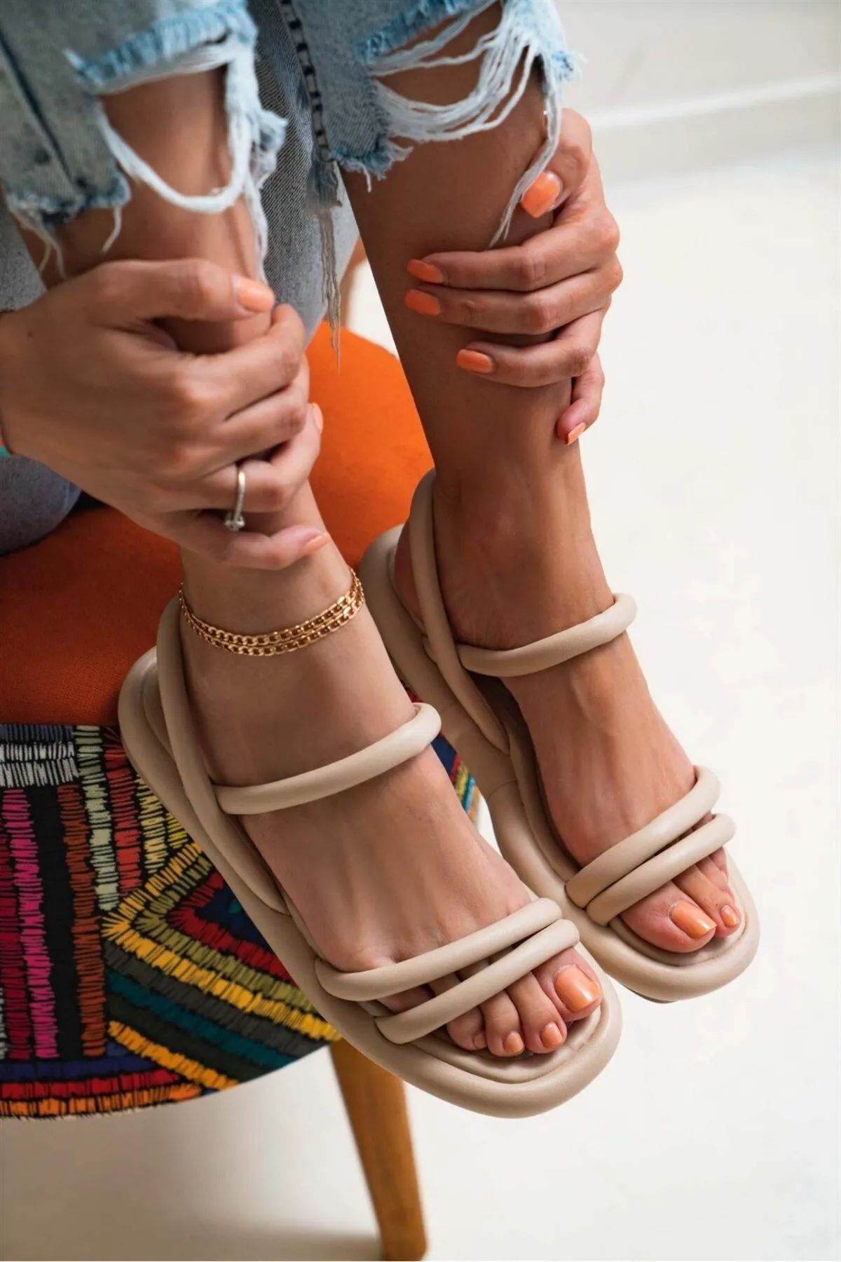 Shoebuo Woman Bantlı Ortopedik Rahat Sandalet