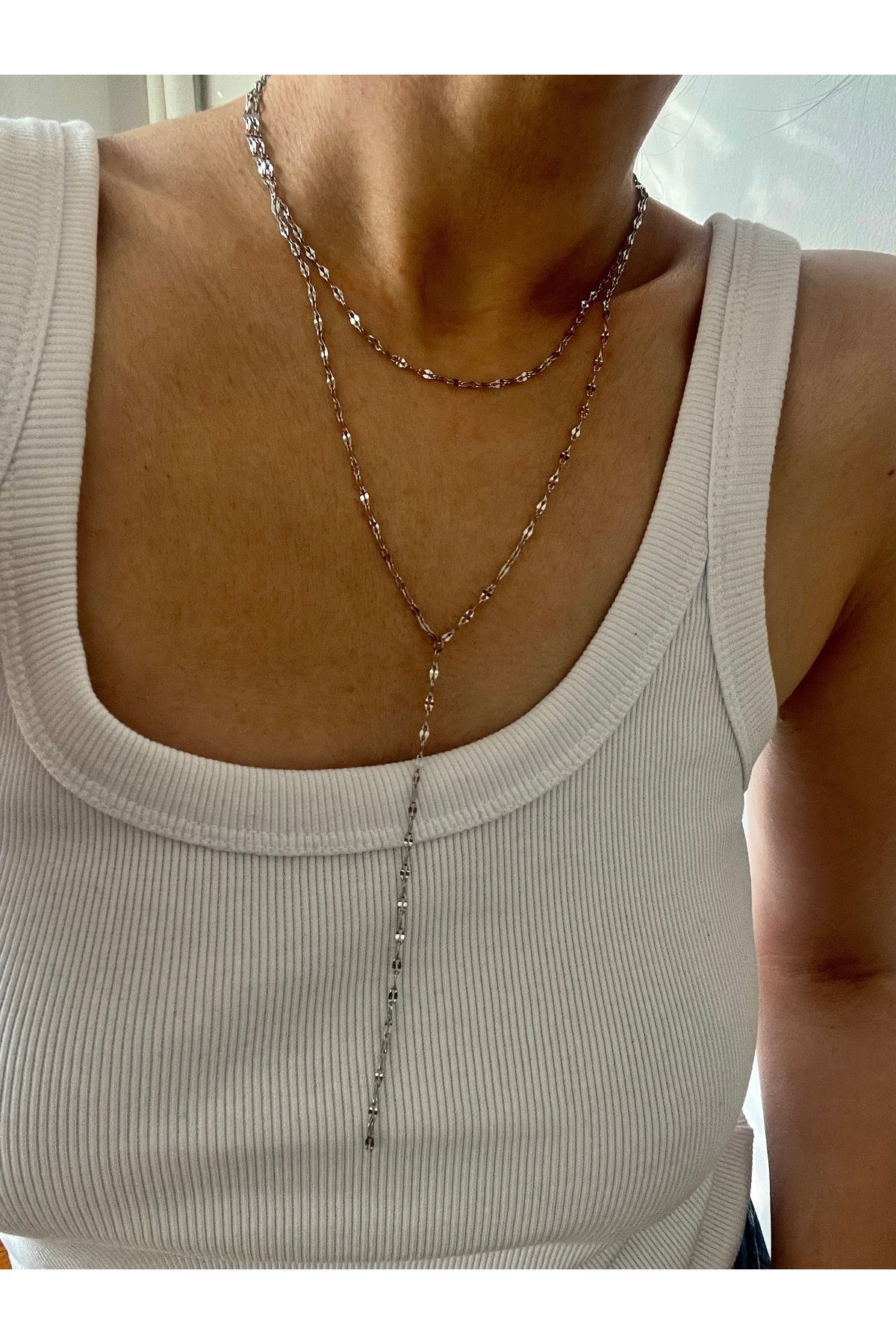 Hoop jewelery ÇELİK SALLANTILI LİP DEKOLTE KOLYE