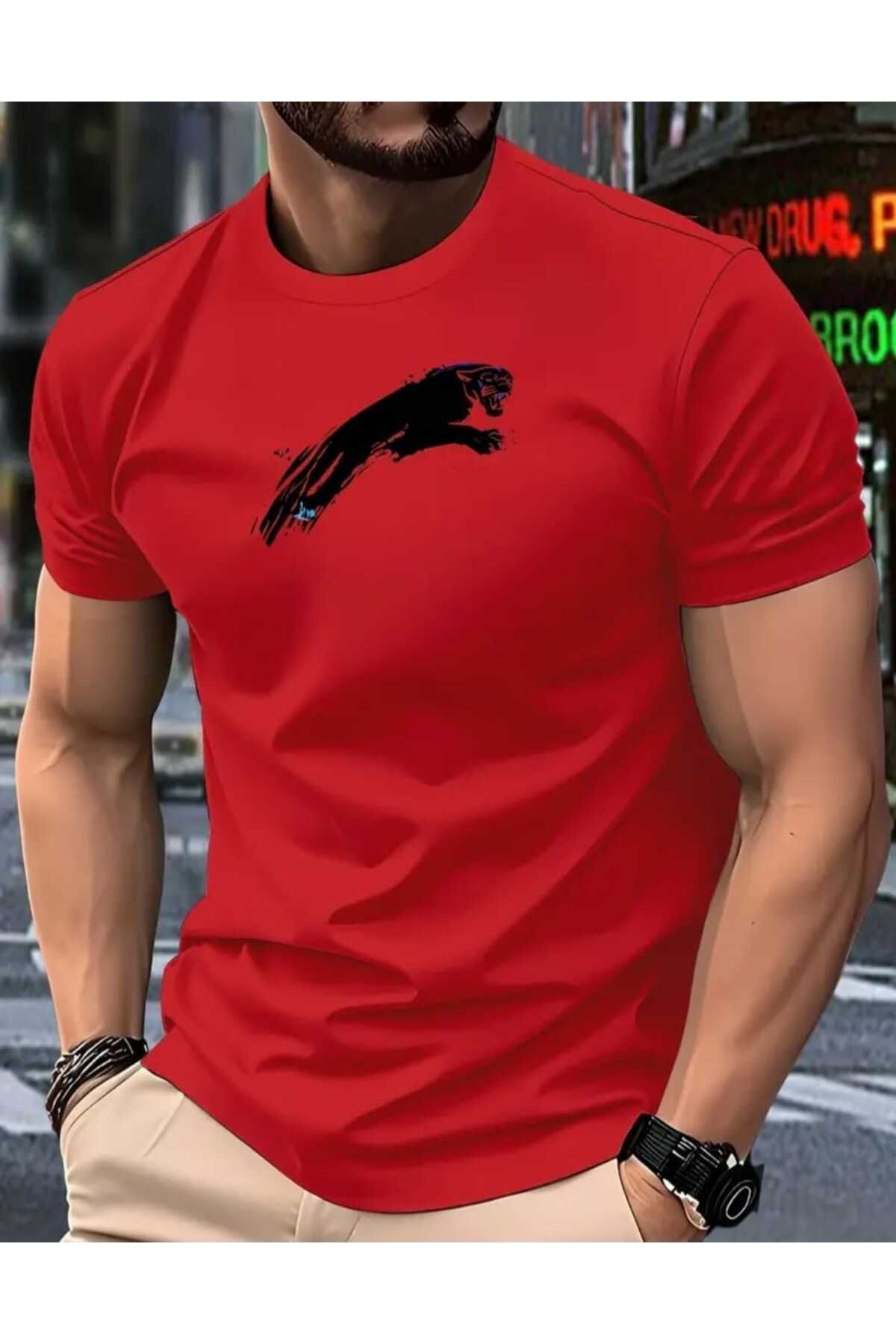 TekTarzz Erkek Fırça Çizim Baskılı Tasarım Tshirt