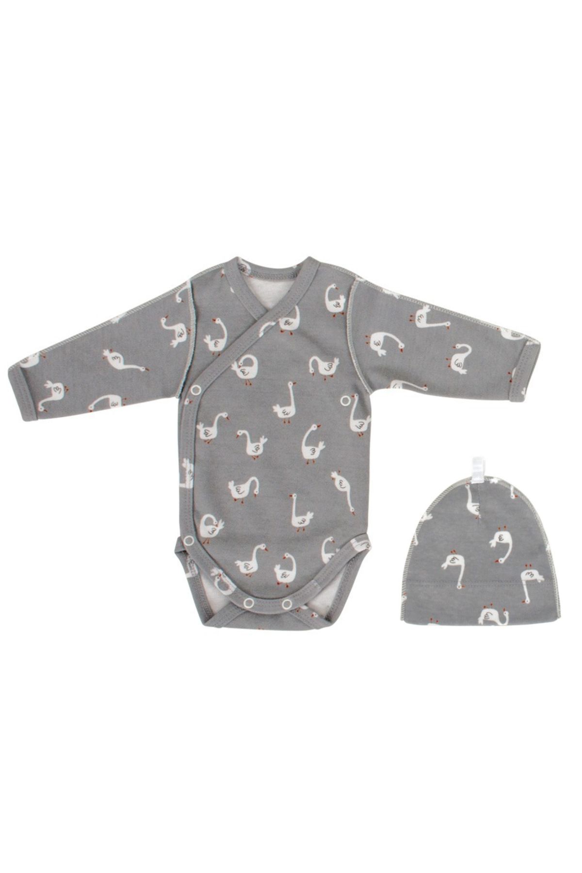 Sevi Bebe Prematüre Önden Açık Body Şapka Set