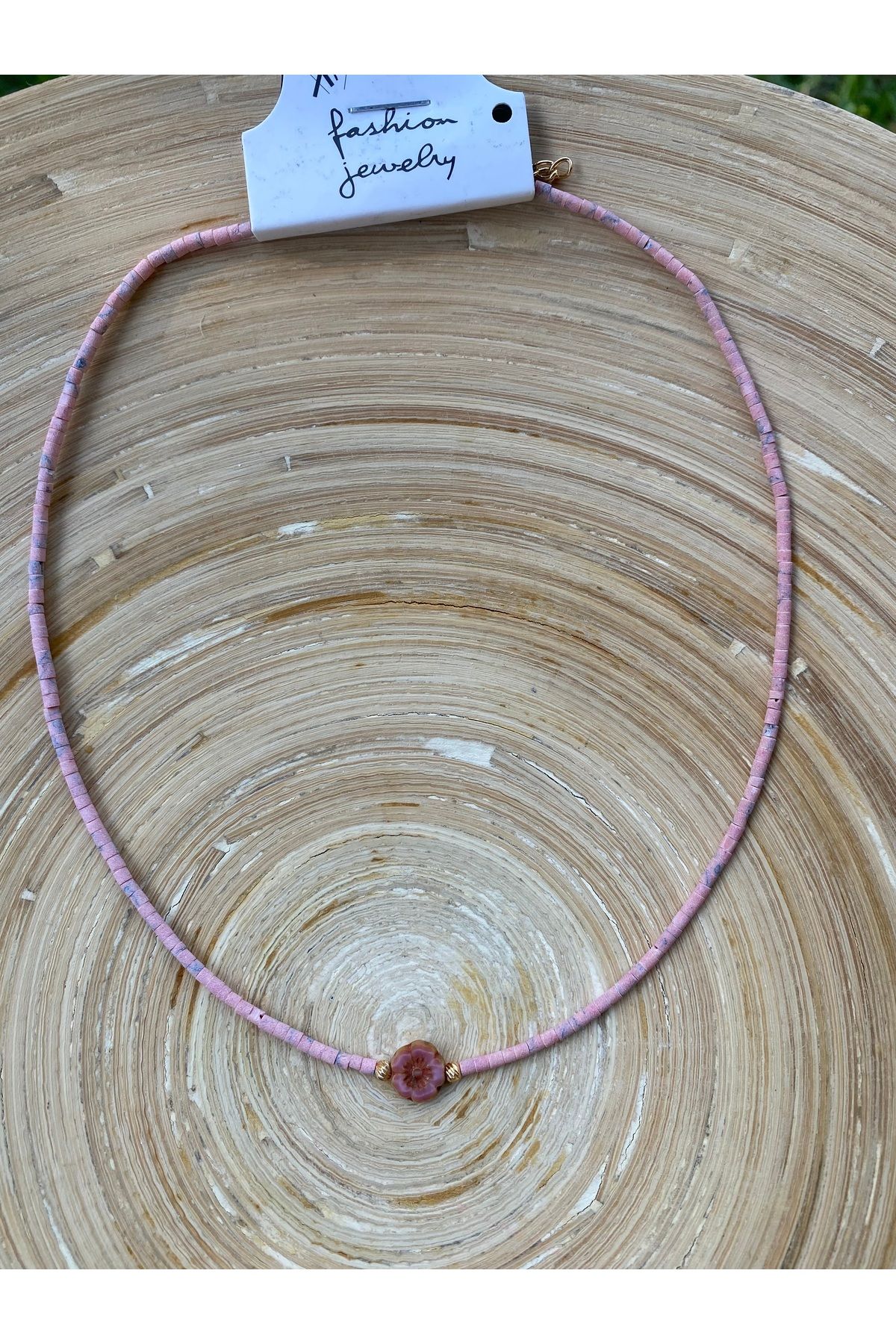 Gozibygoz Minimal Çiçek Figürlü Boncuk Kolye