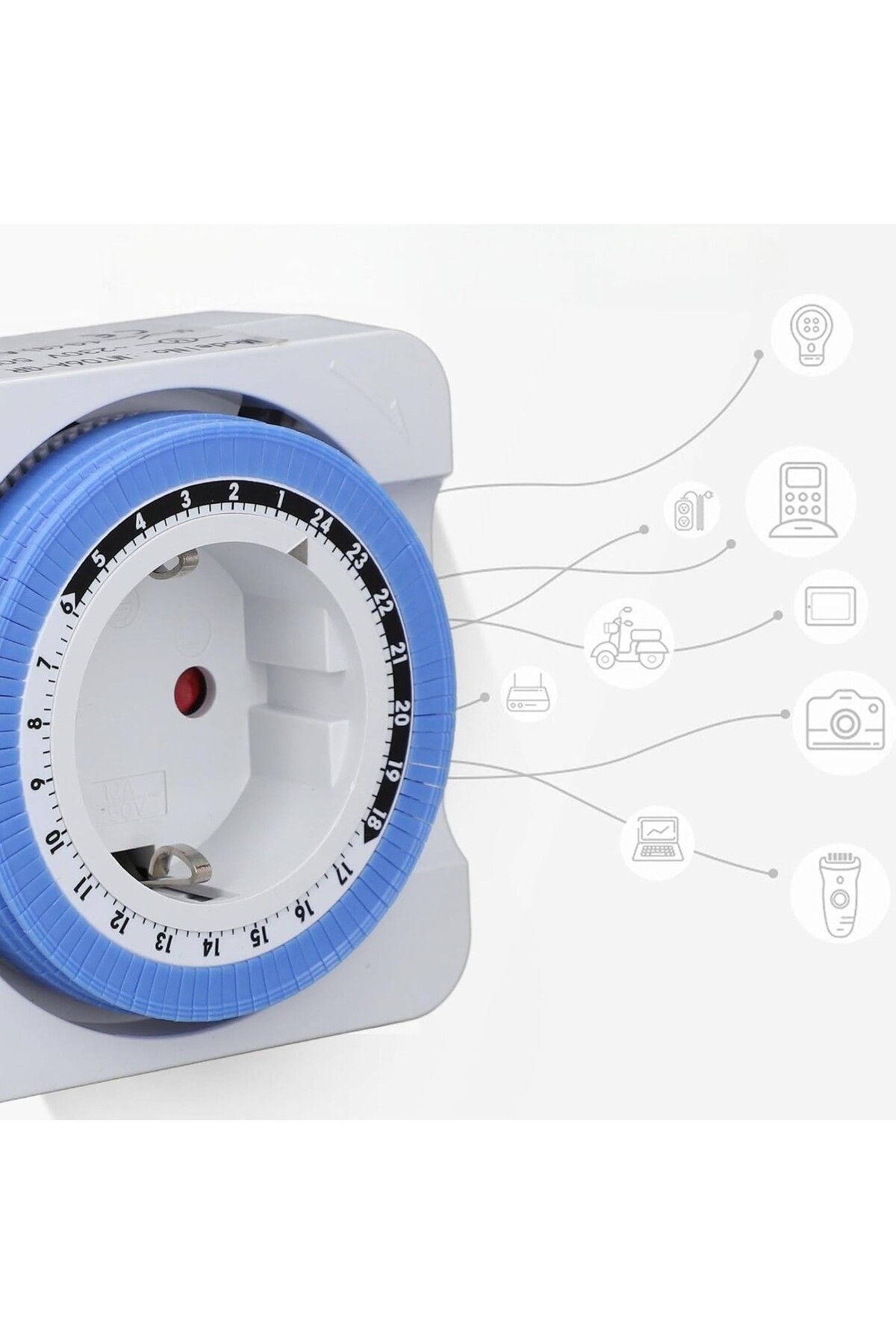 Ucuz Geldi-3 Pieces Timed Socket 24 Hours Programmable Cata Mechanical Time Clock Socket Automatic on Off 7