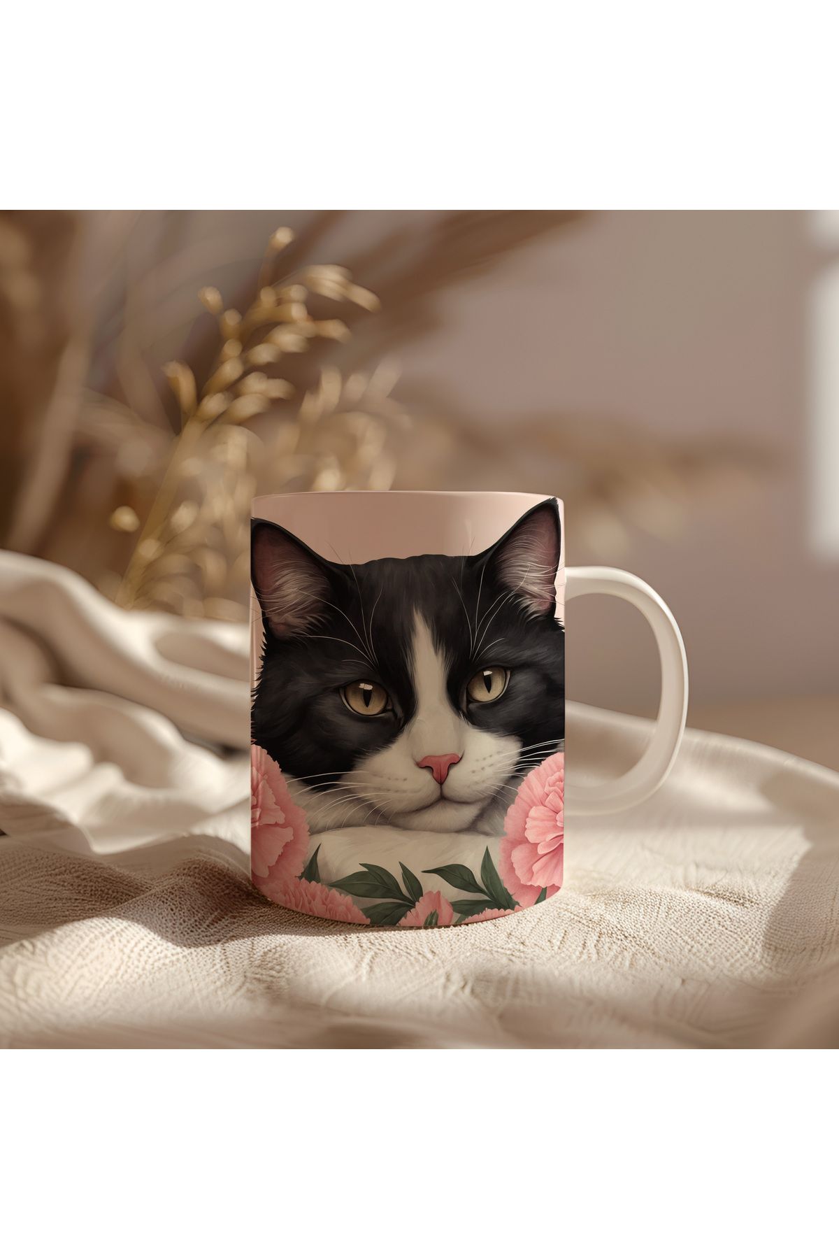 waspandhornet Kedi Temalı Seramik Kupa