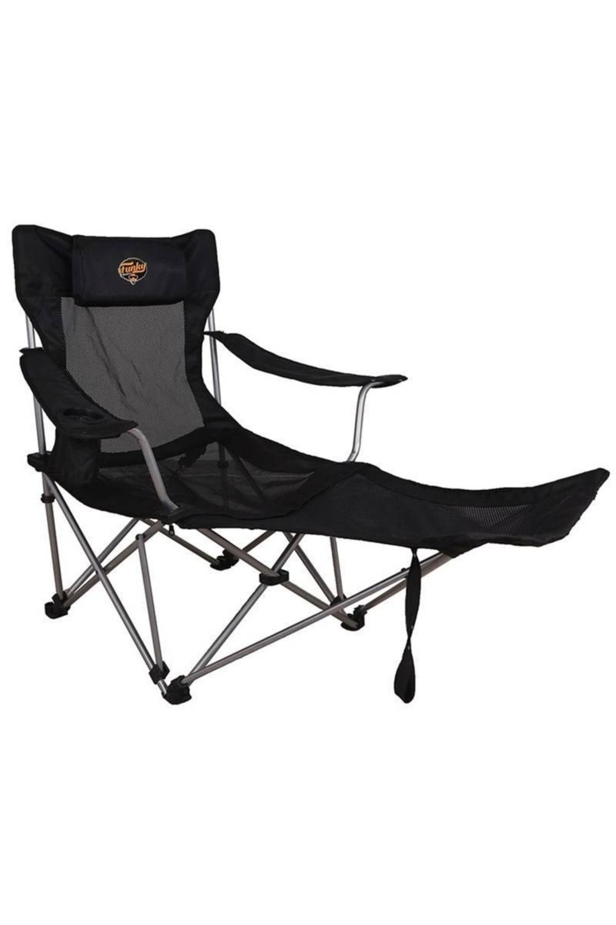 Funky Chairs Lazy 3 Plus Yatabilen Kamp Sandalyesi Siyah