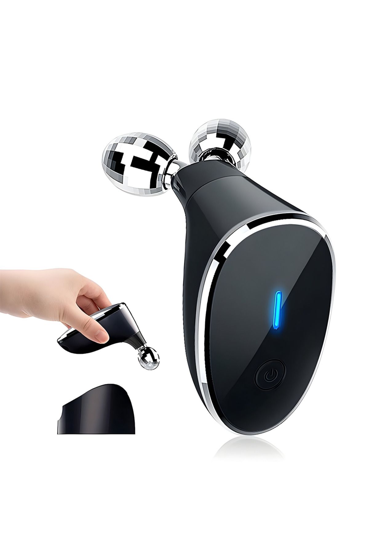 Teno Aparat Pentru Tratament Facial Cu Microcurenti Teno , Lifting Facial 3d, Suport Inclus, Negru - One Size