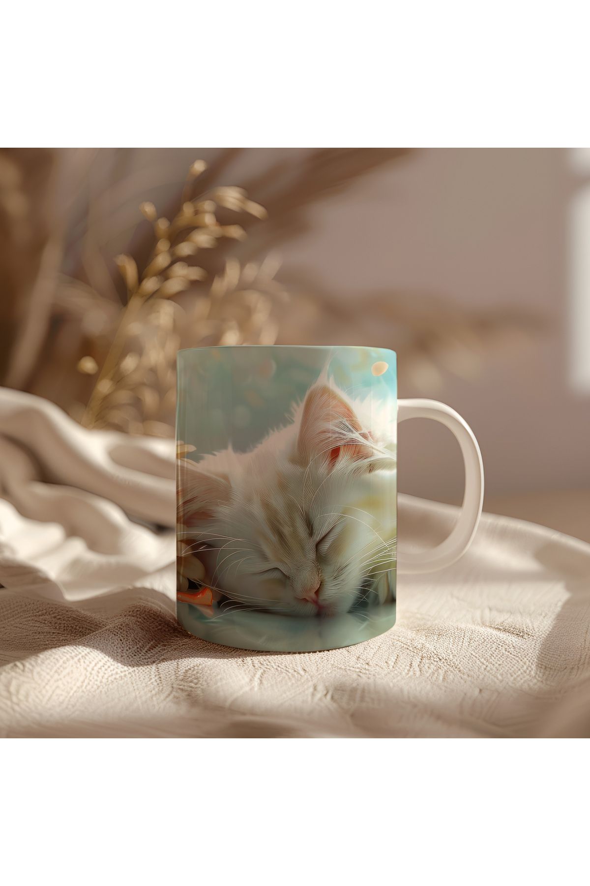 waspandhornet Kedi Temalı Seramik Kupa