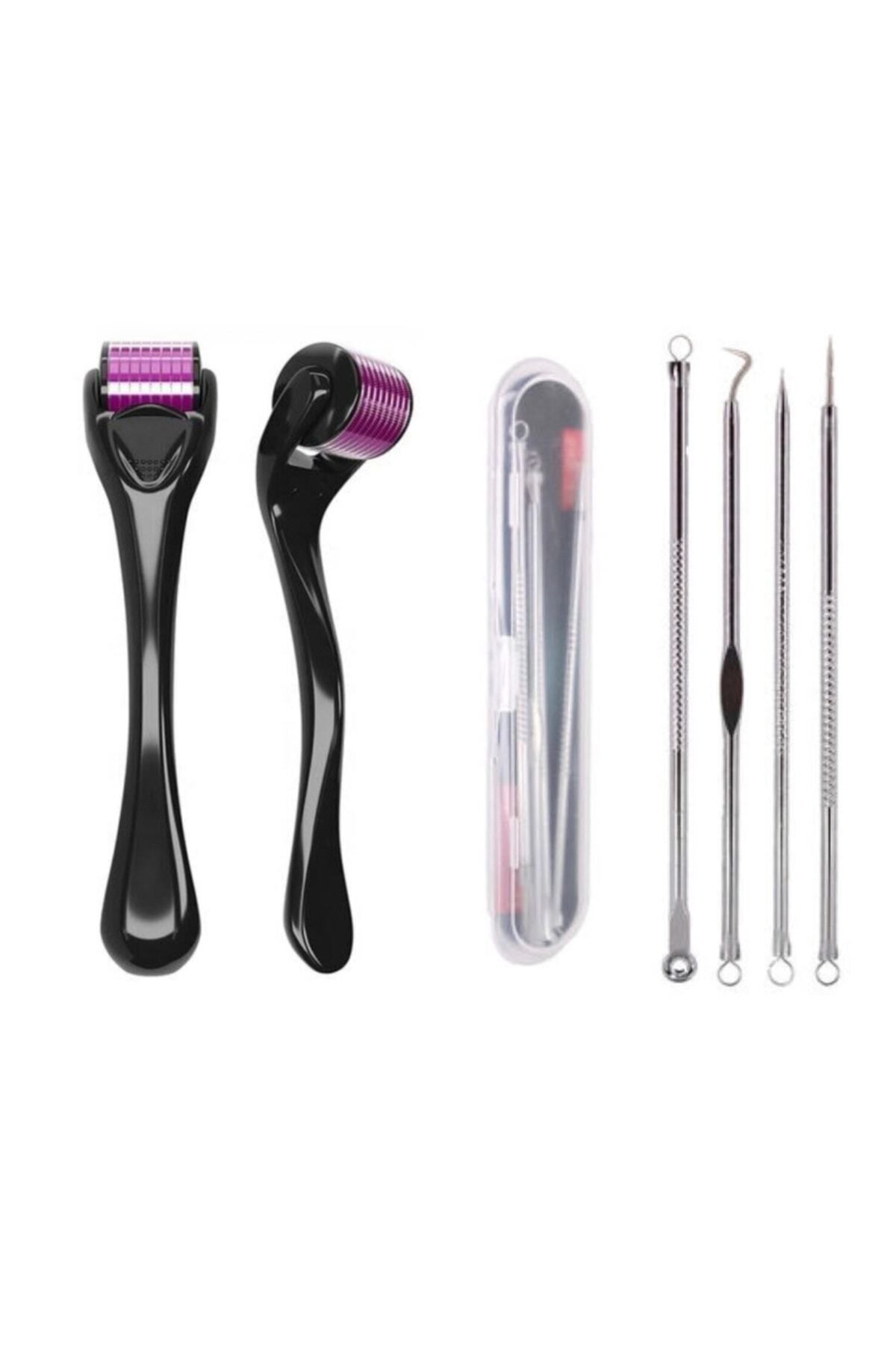 KAİZEN 0.5 Mm Titanyum Dermaroller + 4lü Paslanmaz Siyah Nokta Ve Temizleyici Komedon