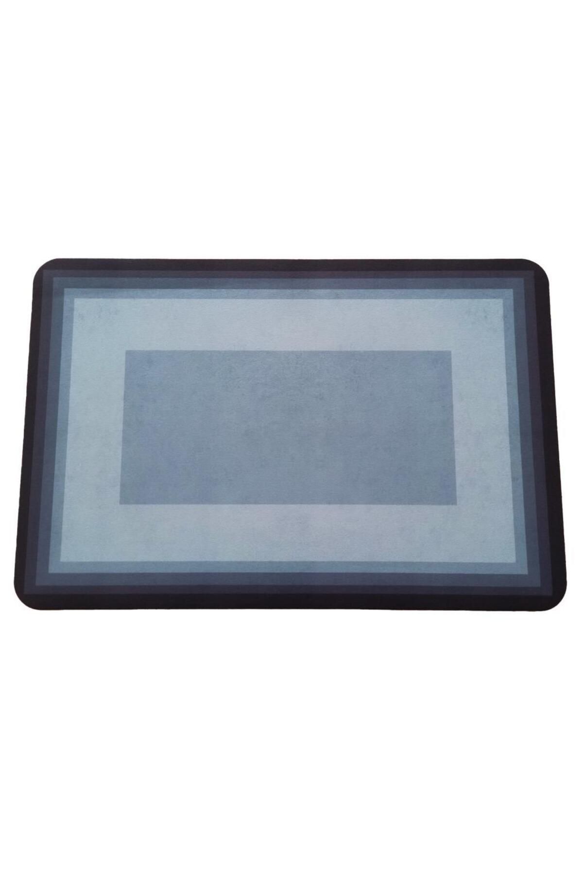 sanal trend Siyah Gri 58*38 Cm 2,5 Mm Diktörgen Su Emici Banyo Duş Önü Paspas Kaymaz Abdest Paspası