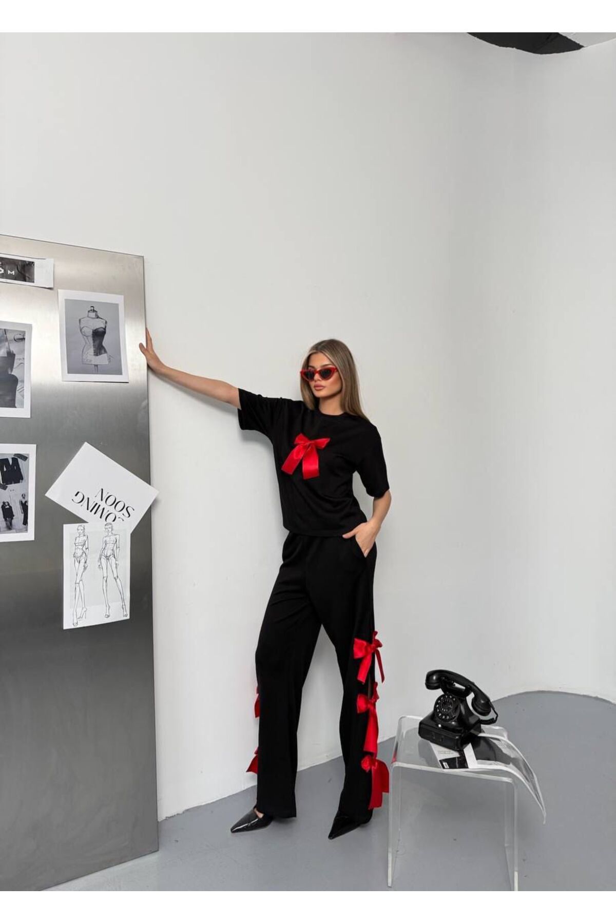 OYERGA MODA Kadın Fiyonk Detay İkili Takım