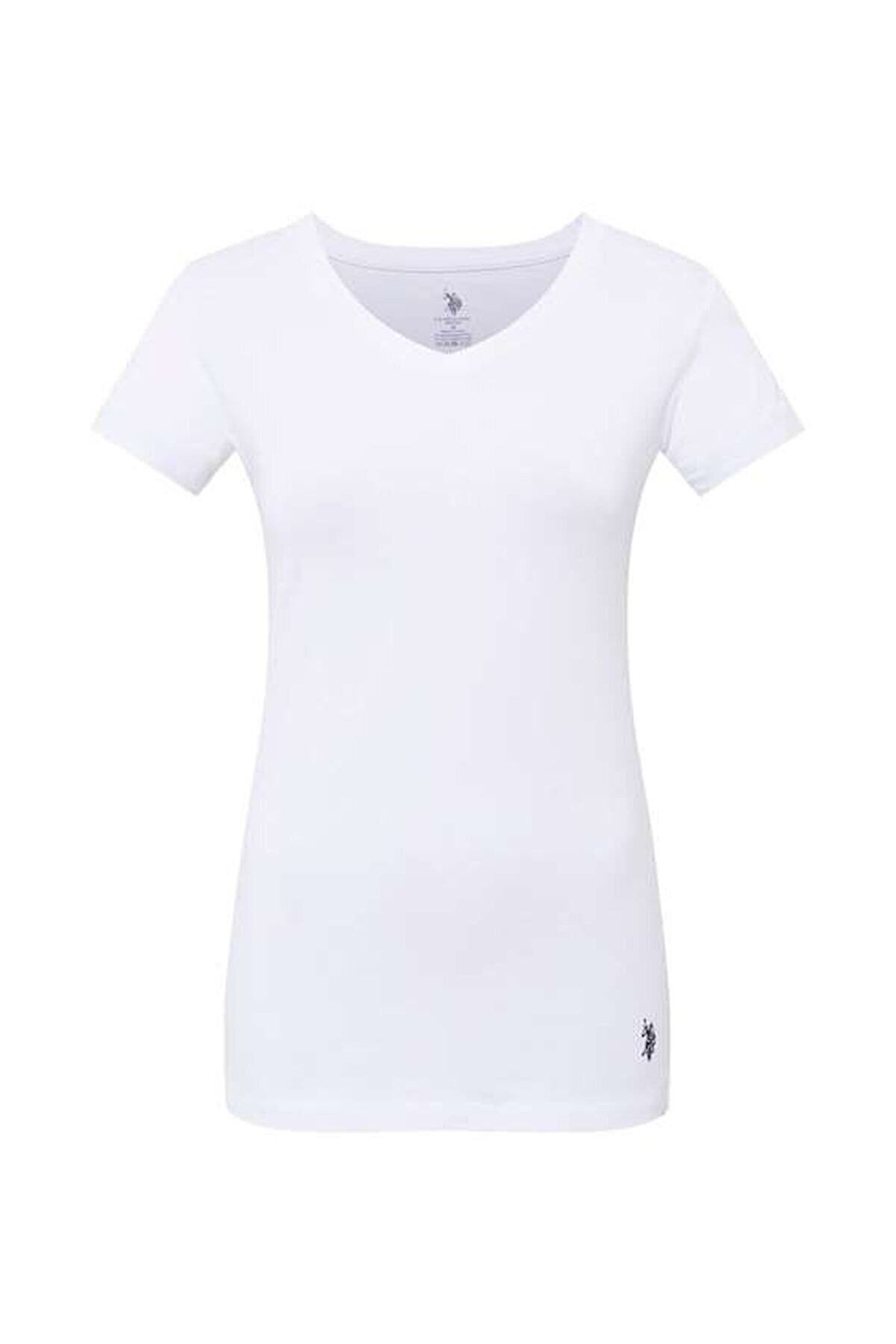 U.S. Polo Assn. Kadın Kısa Kol V Yaka Basic T-shirt