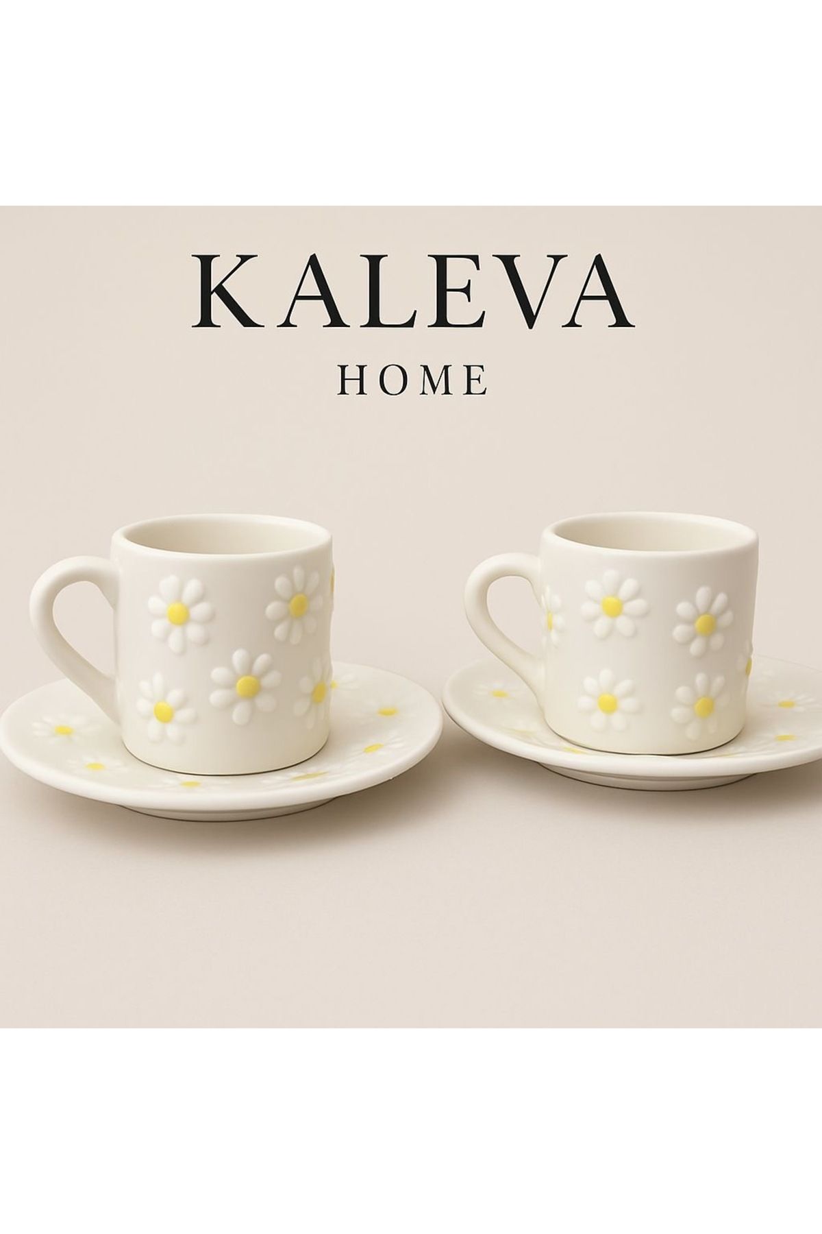 Home KALEVA HOME 2'li Papatya Desenli Türk Kahvesi fincanı