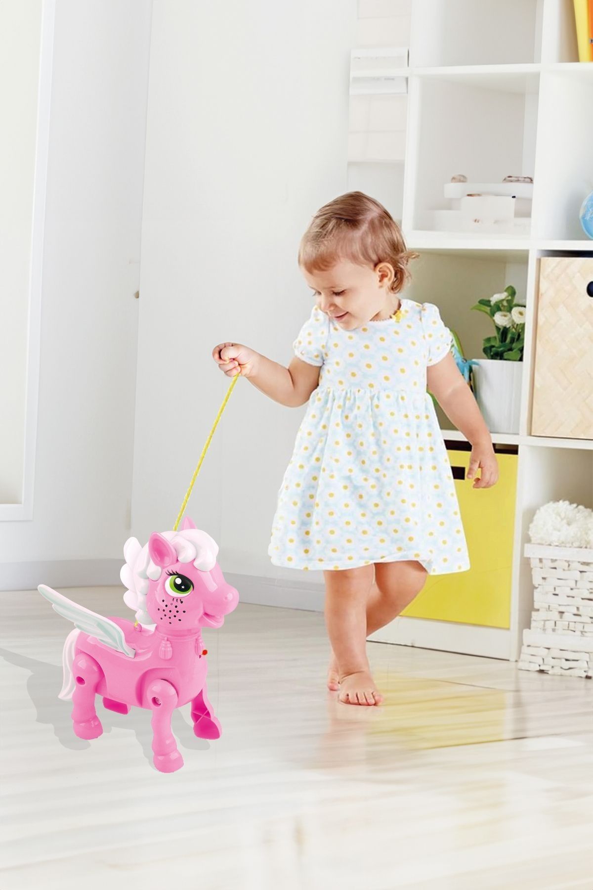 OYUNCAK STORE Işıklı Sesli Pilli Yürüyen At Oyuncağı Pony Oyuncağı Pembe ve Mavi Renk Seçenekleri