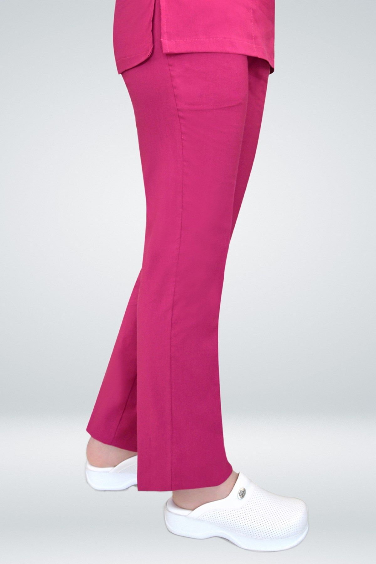 Nur Medikal Giyim-Cherry Color Unisex Scrubs - Lycra Bottom and Top Set 4