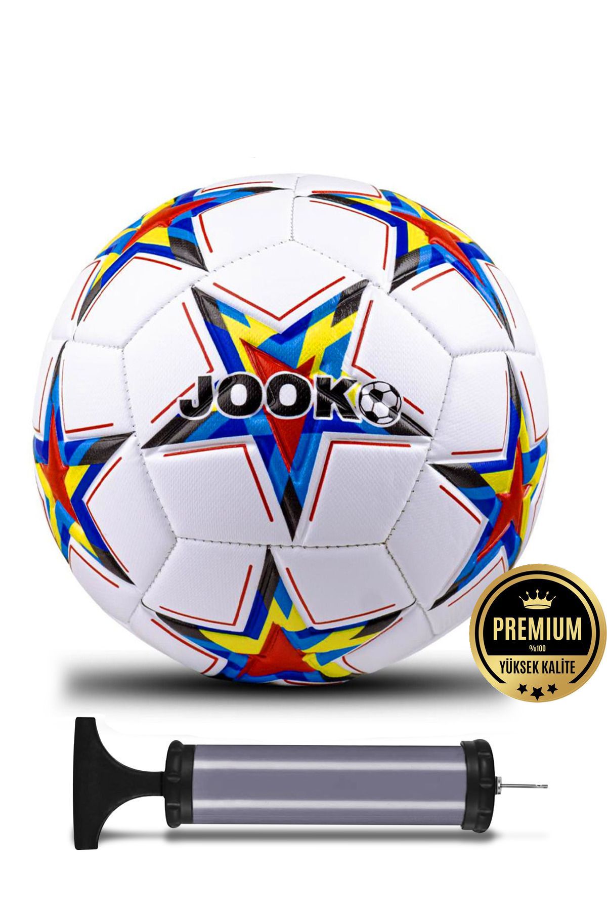 kutuTR Orijinal 430 gr Futbol Topu Pompa Hediyeli Sert Zemin Halı Saha Futbol Topu Hibrit No:5 JM SERİSİ