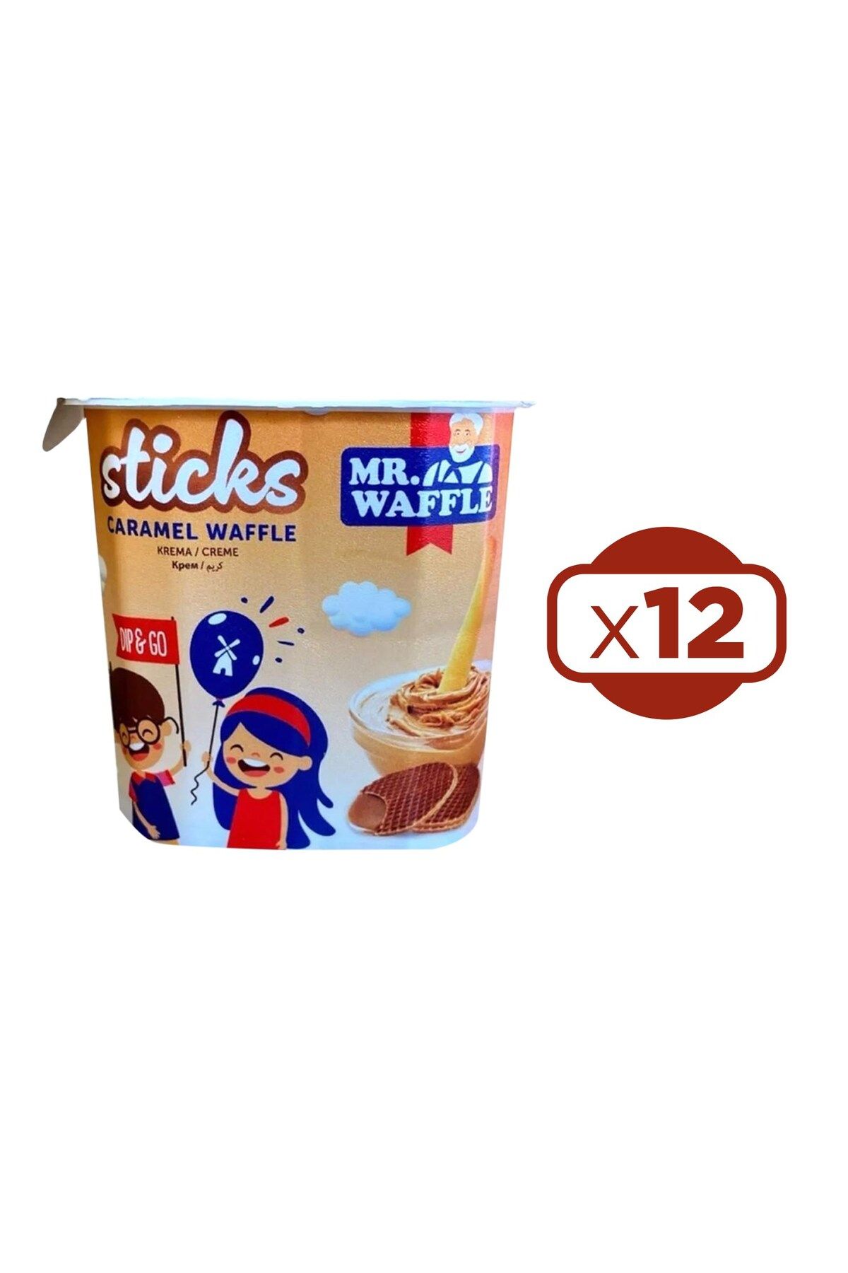 MR.WAFFLE Sticks Caramel Waffle 50 gr x 12 Adet