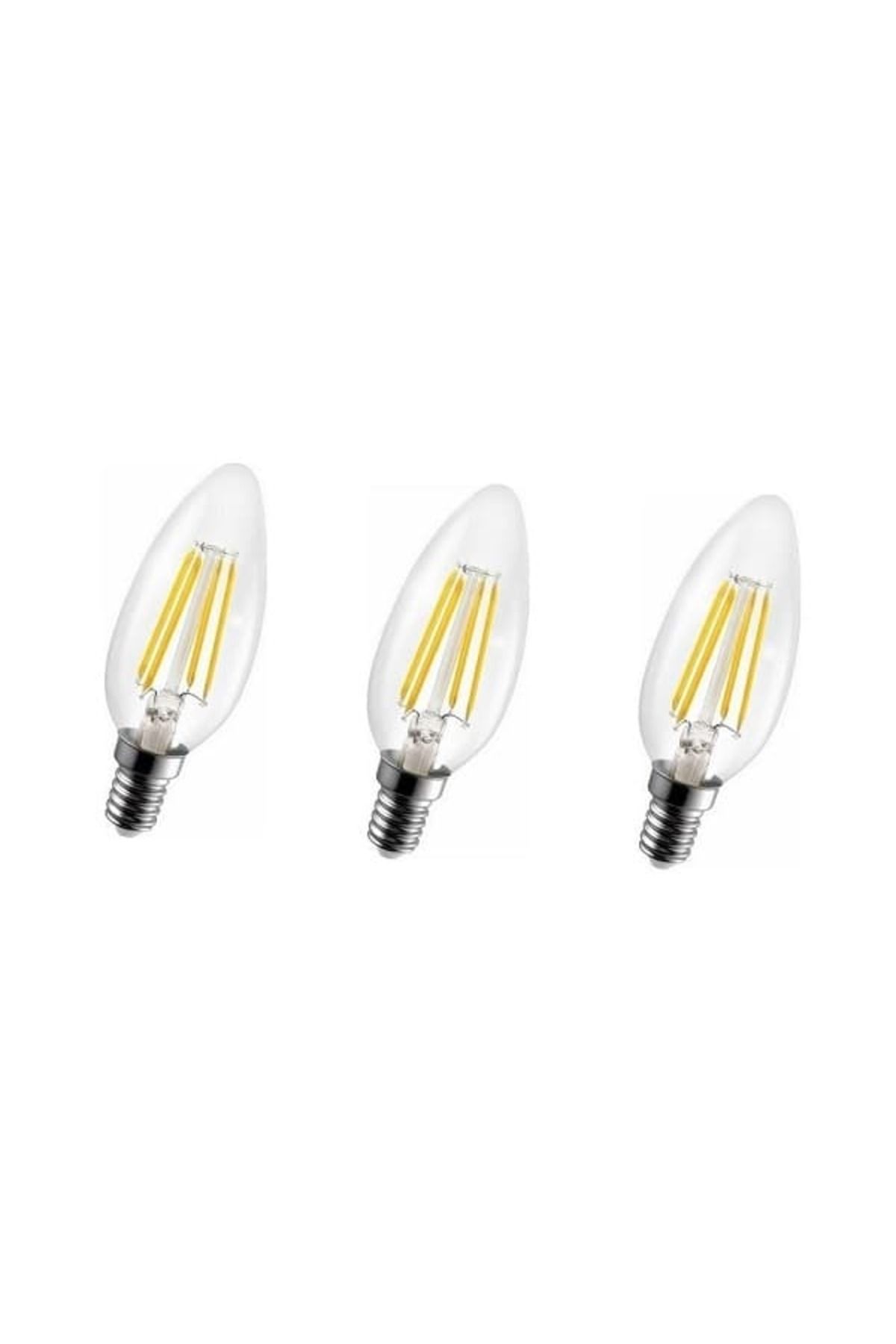 şavk Rustik Led Ampül C35 6500K Beyaz Işık 220V 4W E14 3 Adet