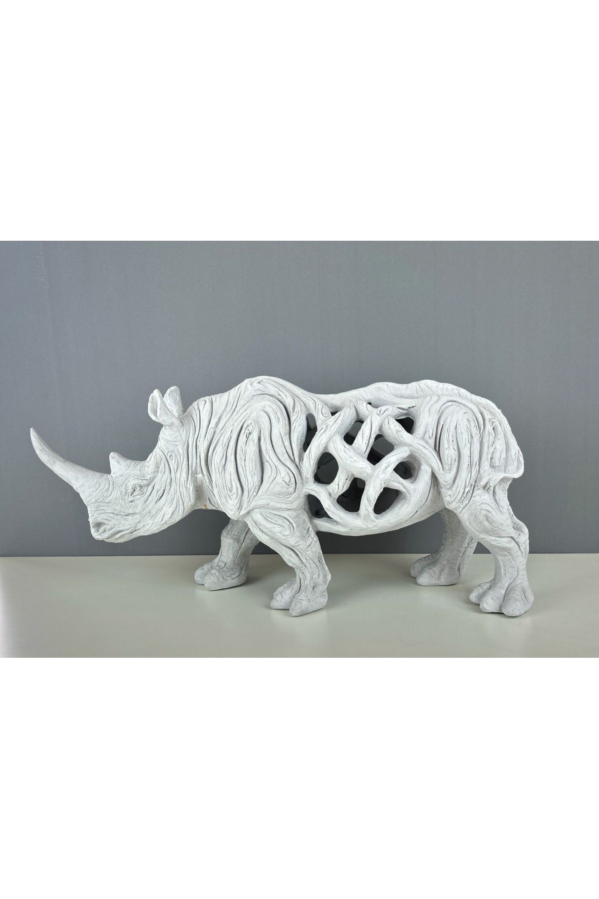 LivadoHome Modern Gergedan Dekoratif Biblo Heykel