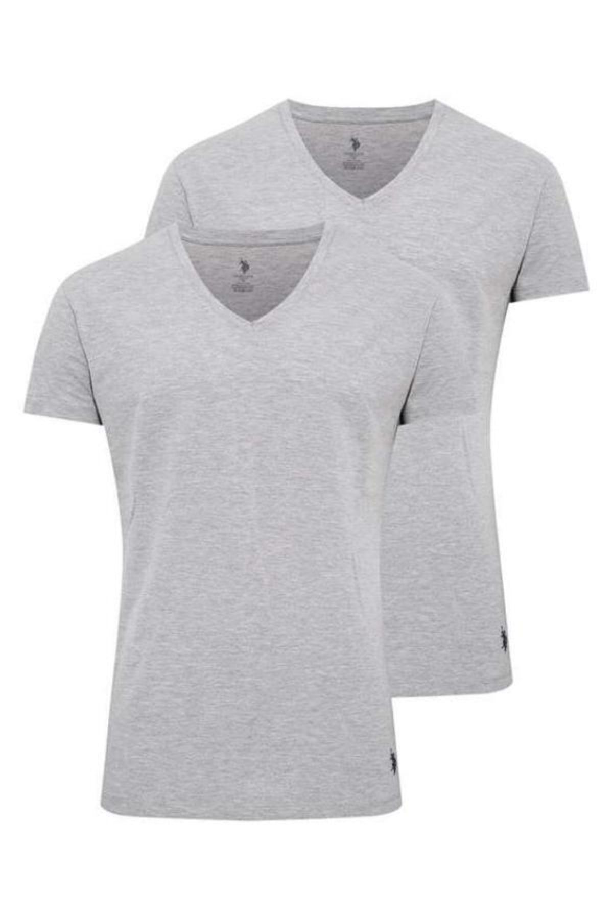 U.S. Polo Assn. V Yaka 2'li Paket Erkek T-shirt