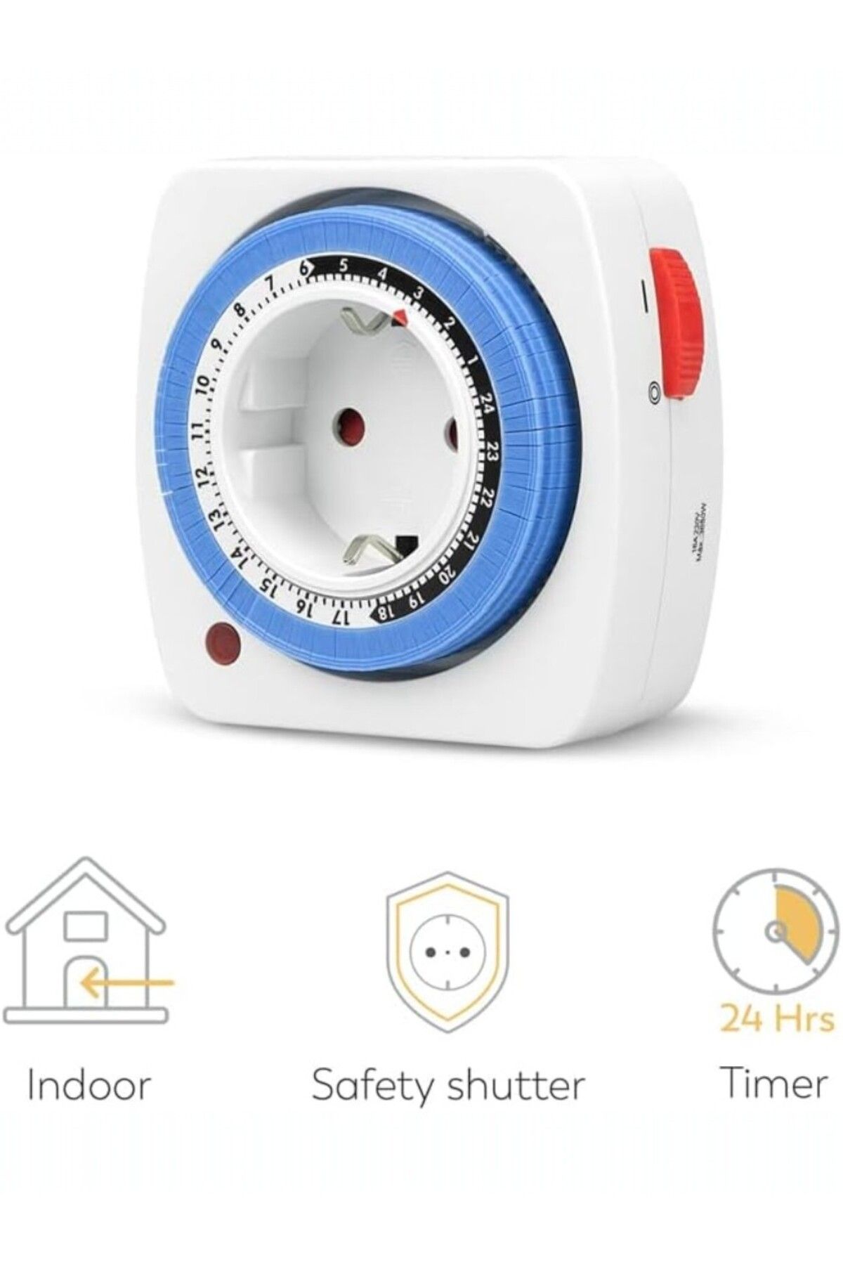 Ucuz Geldi-3 Pieces Timed Socket 24 Hours Programmable Cata Mechanical Time Clock Socket Automatic on Off 4