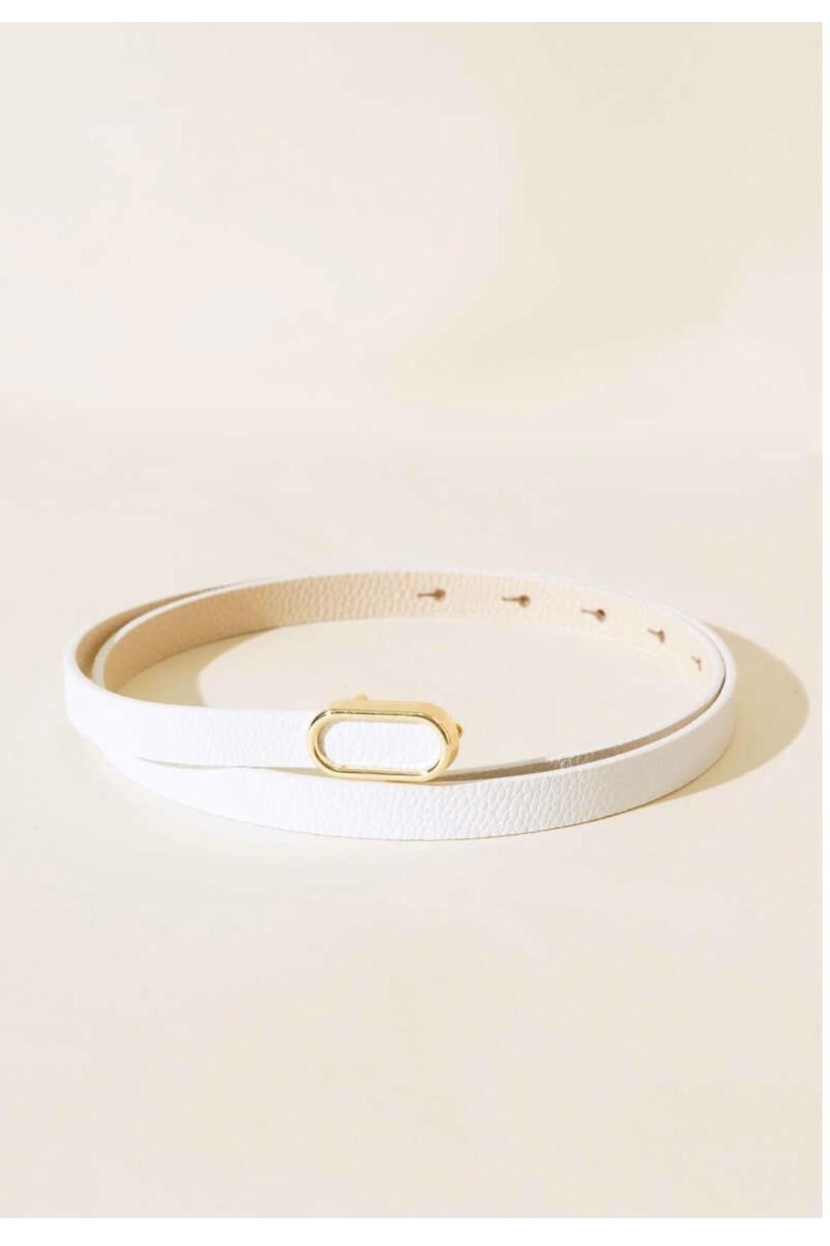 Desre Moda Oval Gold Tokalı İnce Kadın Kemeri,Gömlek Kemeri,Ceket Kemeri,Pantalon Kemeri