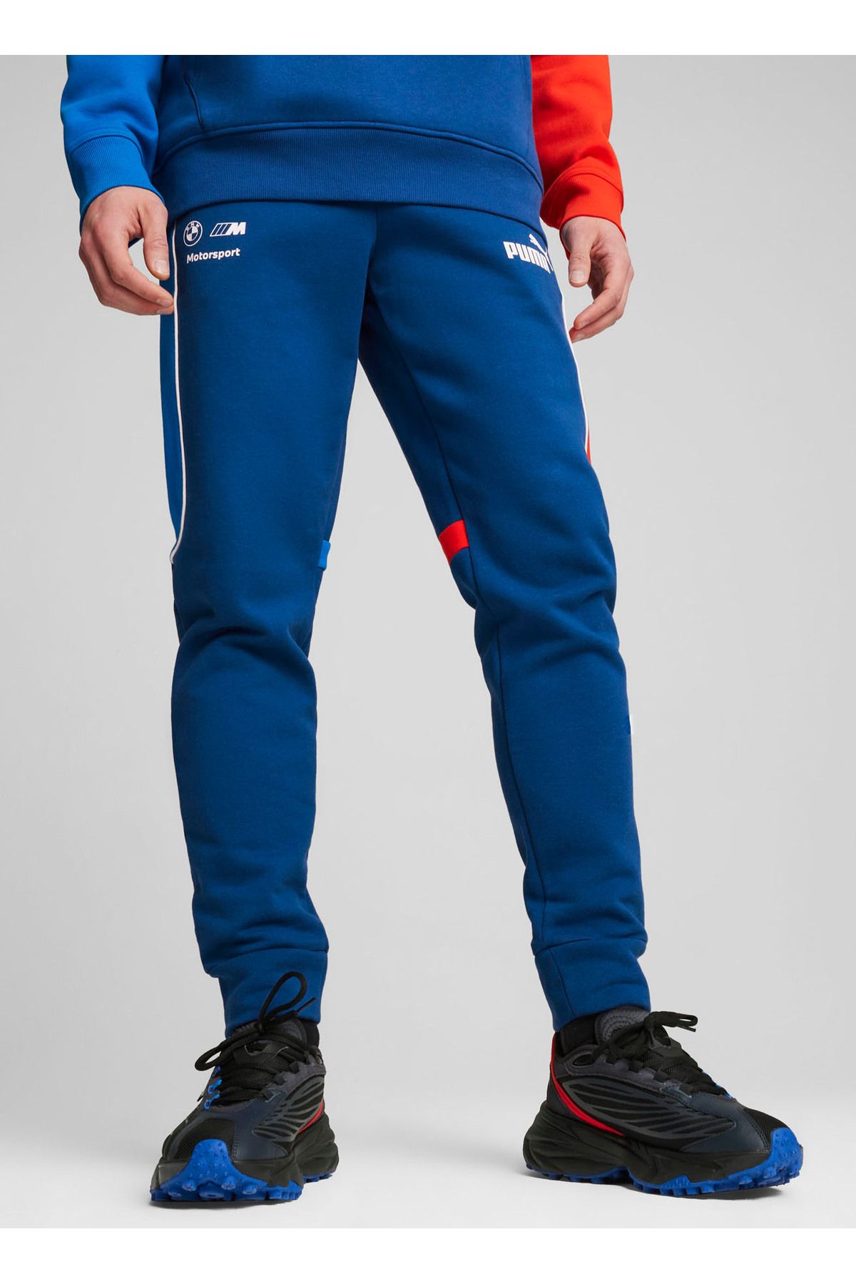 Puma-62745404 Bmw Mms Mt7+ Sweat Pants C Black Elastic Waist Regular Fit Block Men's Sweatpants 1