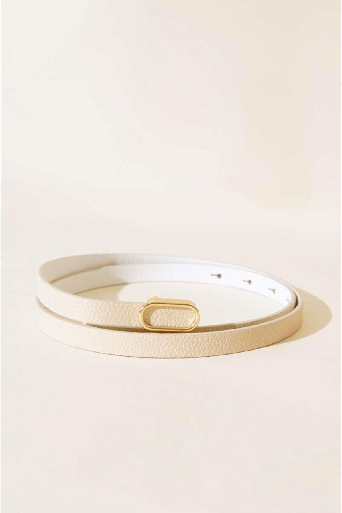 Desre Moda Oval Gold Tokalı İnce Kadın Kemeri,Gömlek Kemeri,Ceket Kemeri,Pantalon Kemeri