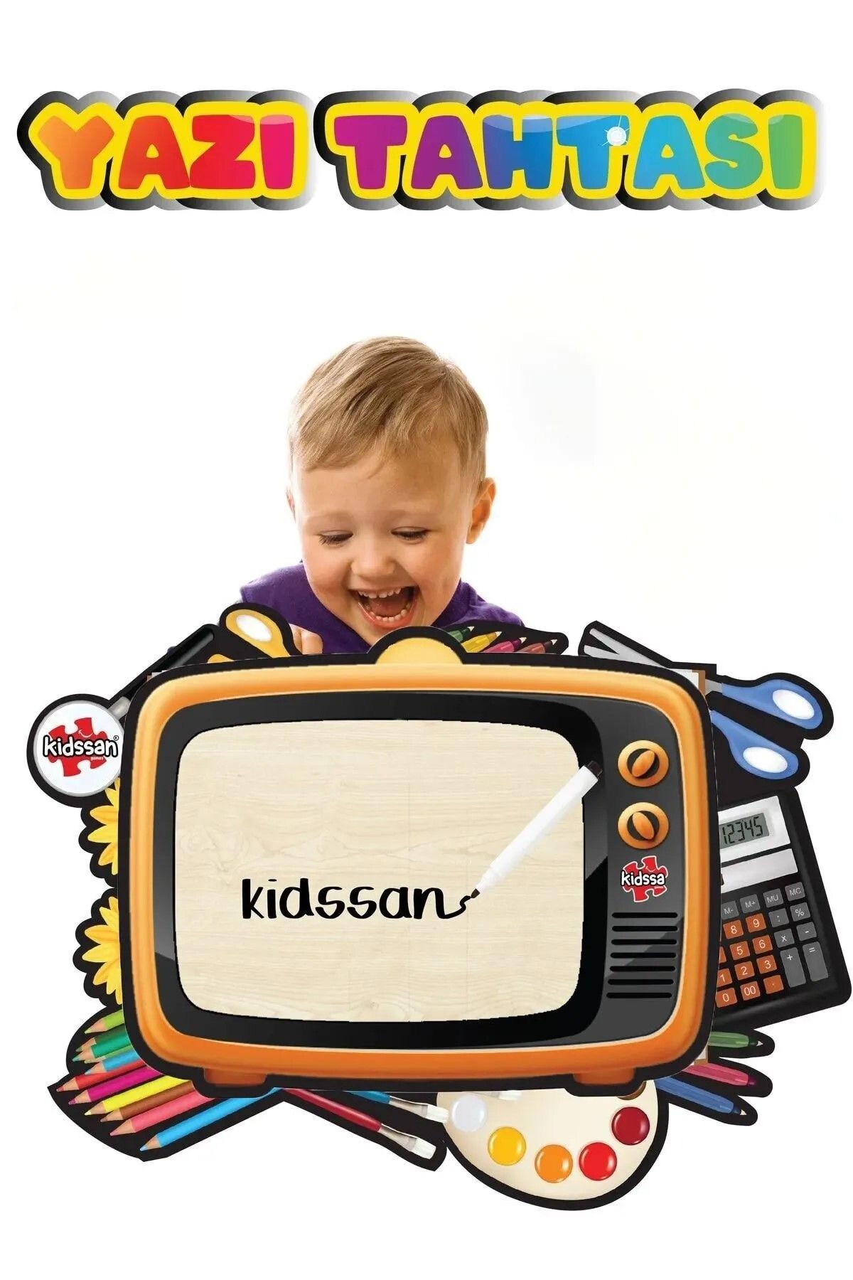 ÜÇGEN TOYS Süper Şekilli Yazı Tahtası Yüksek Kaliteli Mukavva (TELEVİZYON)