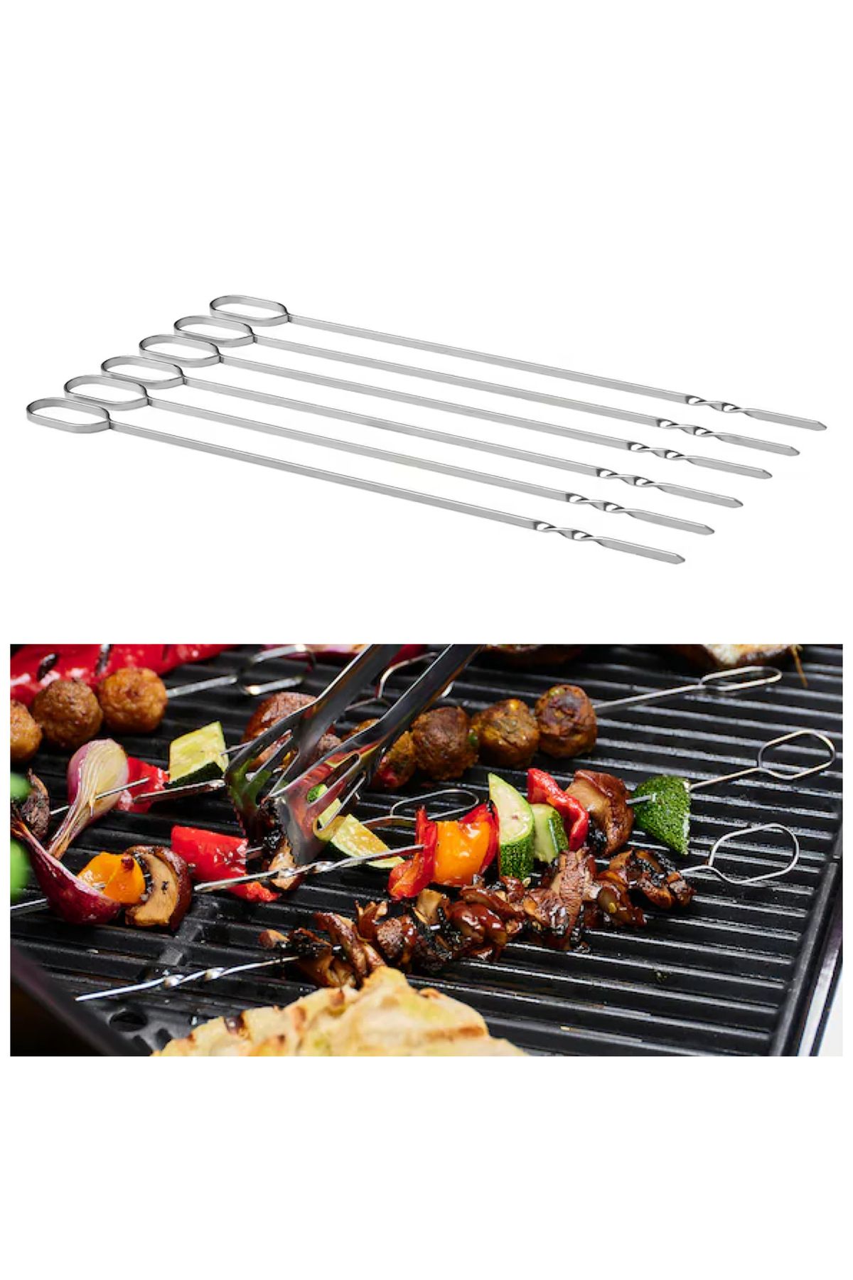IKEA Grilltider 31 cm 6 Adet Paslanmaz Çelik Mangal Barbekü Izgara Şişi