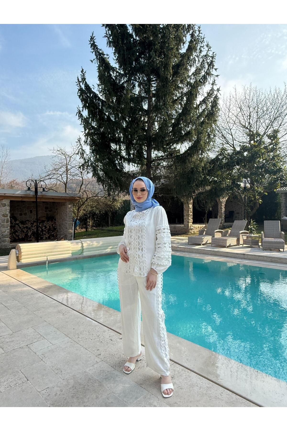 MOOR BUTİK MOOR LUNA FİSTOLU KETEN TAKIM