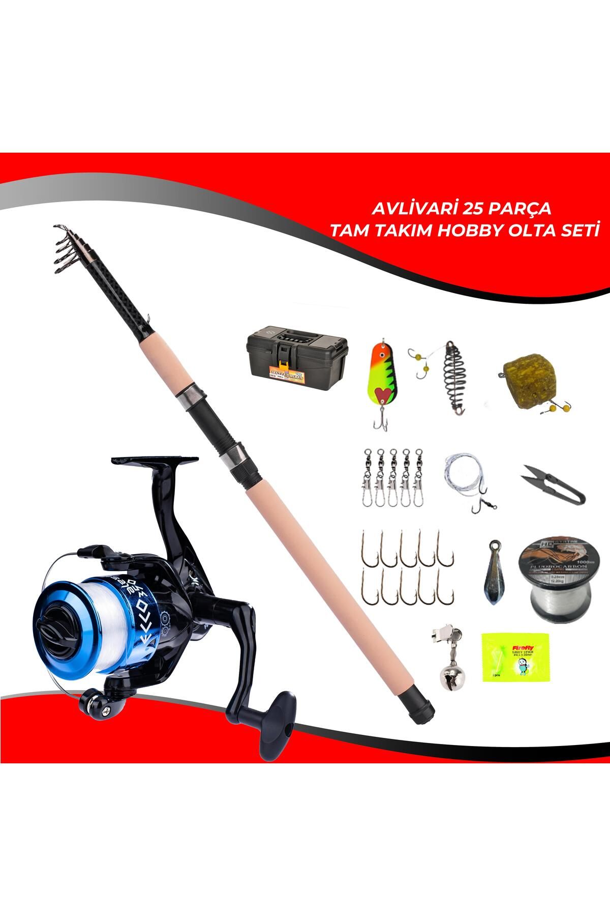 Avlivari 25 Parça Fighter 350 Cm 50-100 Gr-Ecco 7000 Tam Takım Tatlı Su Hobi Kıyı Olta Seti