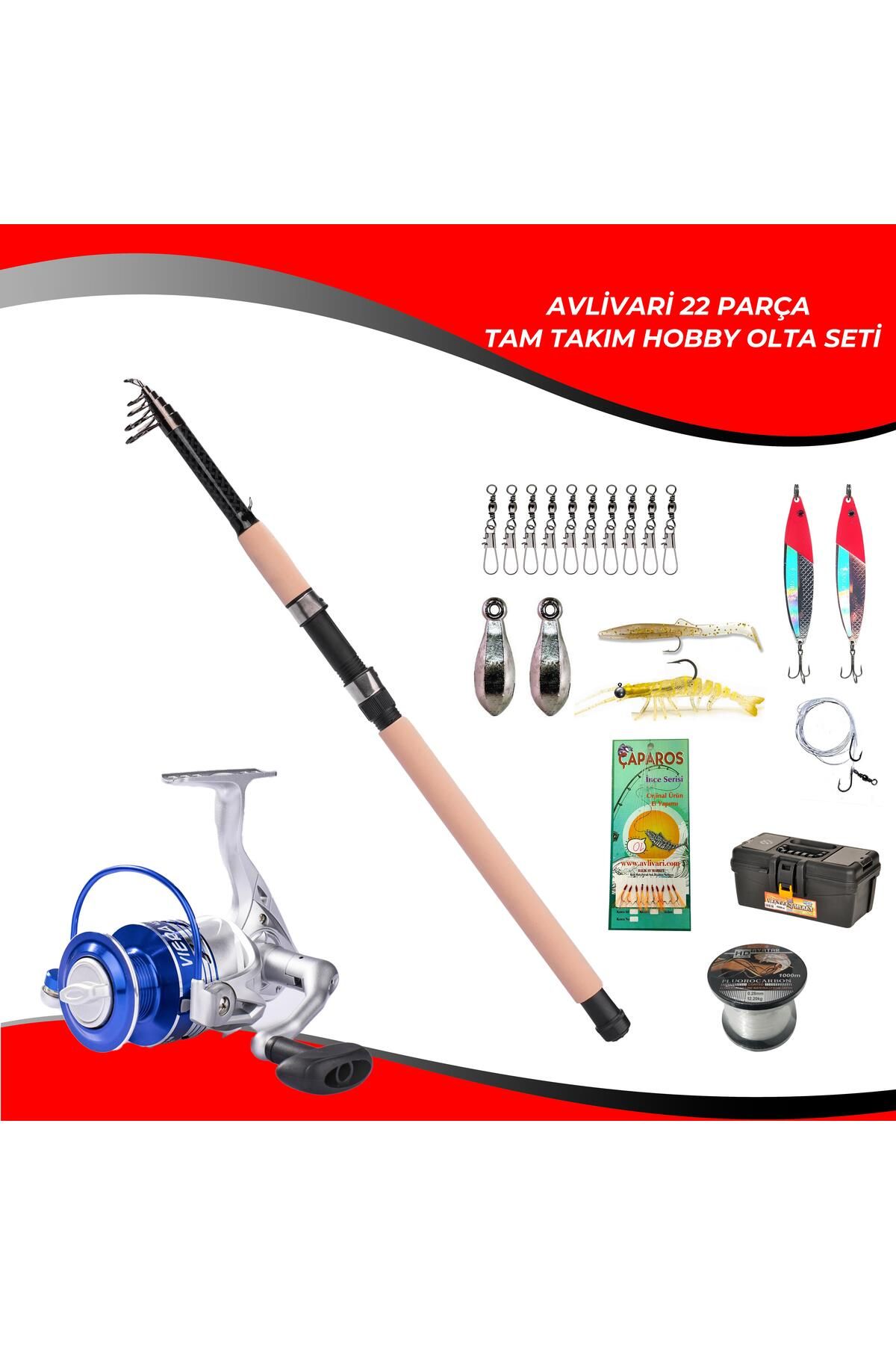 Avlivari 22 Parça Fighter 270 Cm 50-100 Gr-Viera 3000 Tam Takım Hobi Kıyı Olta Seti