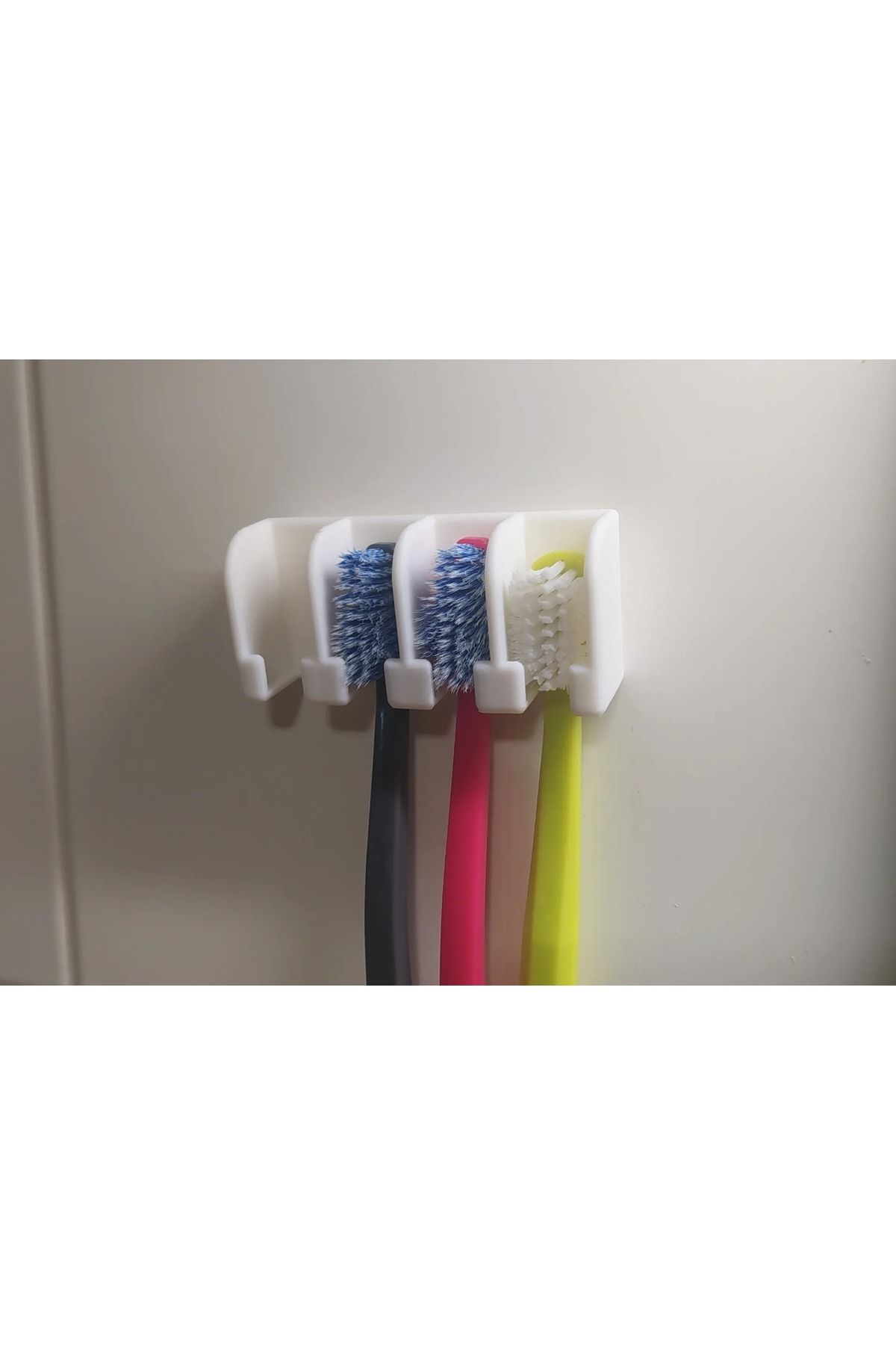 Filkorium3D Diş Fırçası Standı - 4'lü Fırça Askısı - Banyo Düzenleyici Askı Aparatı - Diş Fırçalığı