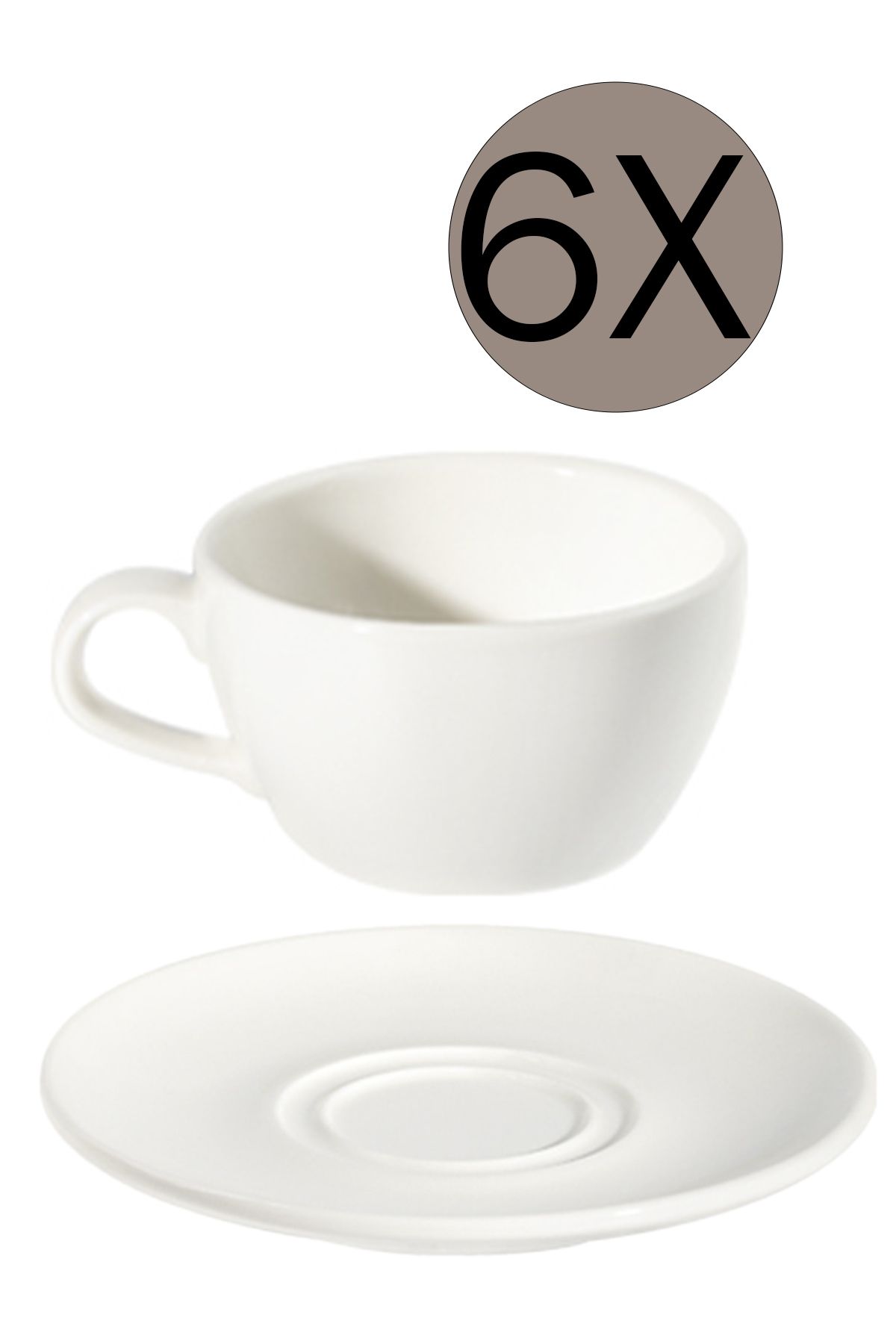 İD FİNE Transparan Alzar Cappuccino Fincanı 230 cc ve Tabağı 16 cm 6'lı Takım 10000-304223 10000-111216