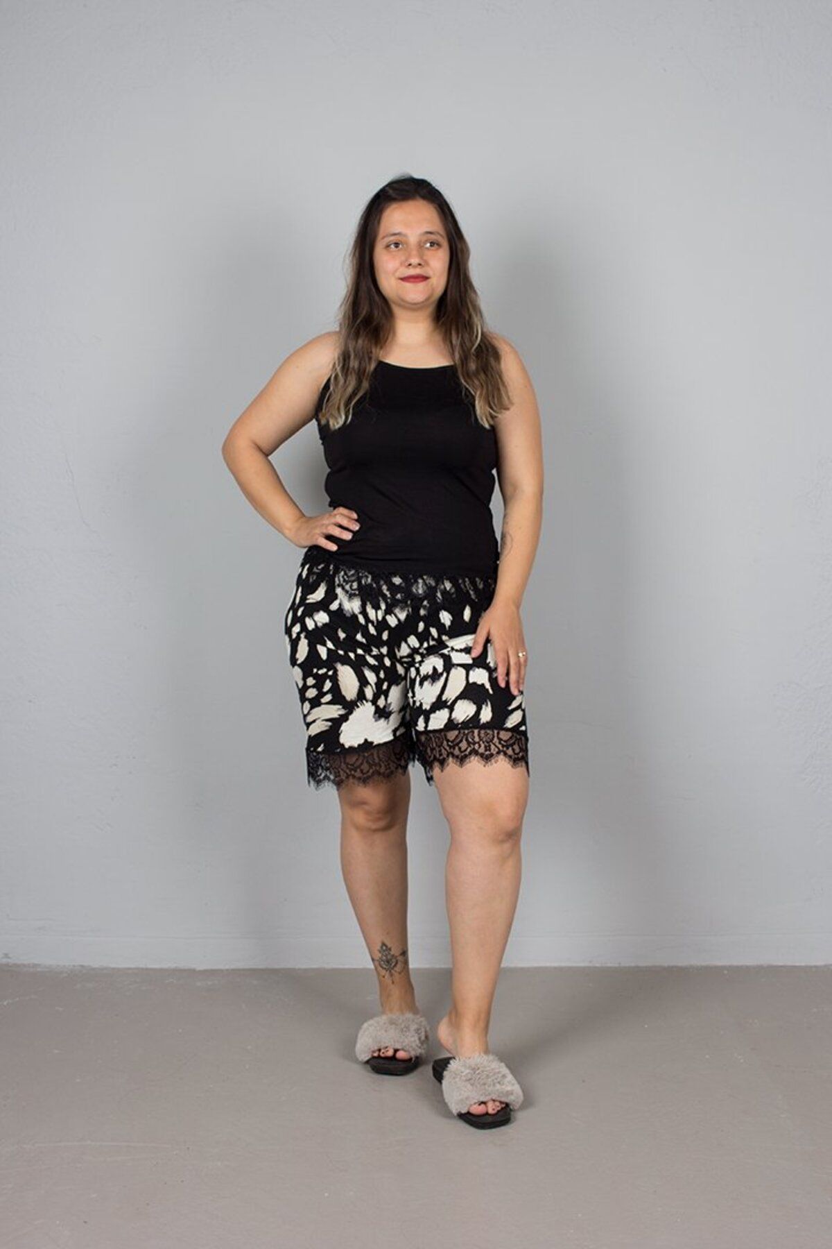 Truva XXL Büyük Beden Ayarlanabilir Askılı Pijama Takım