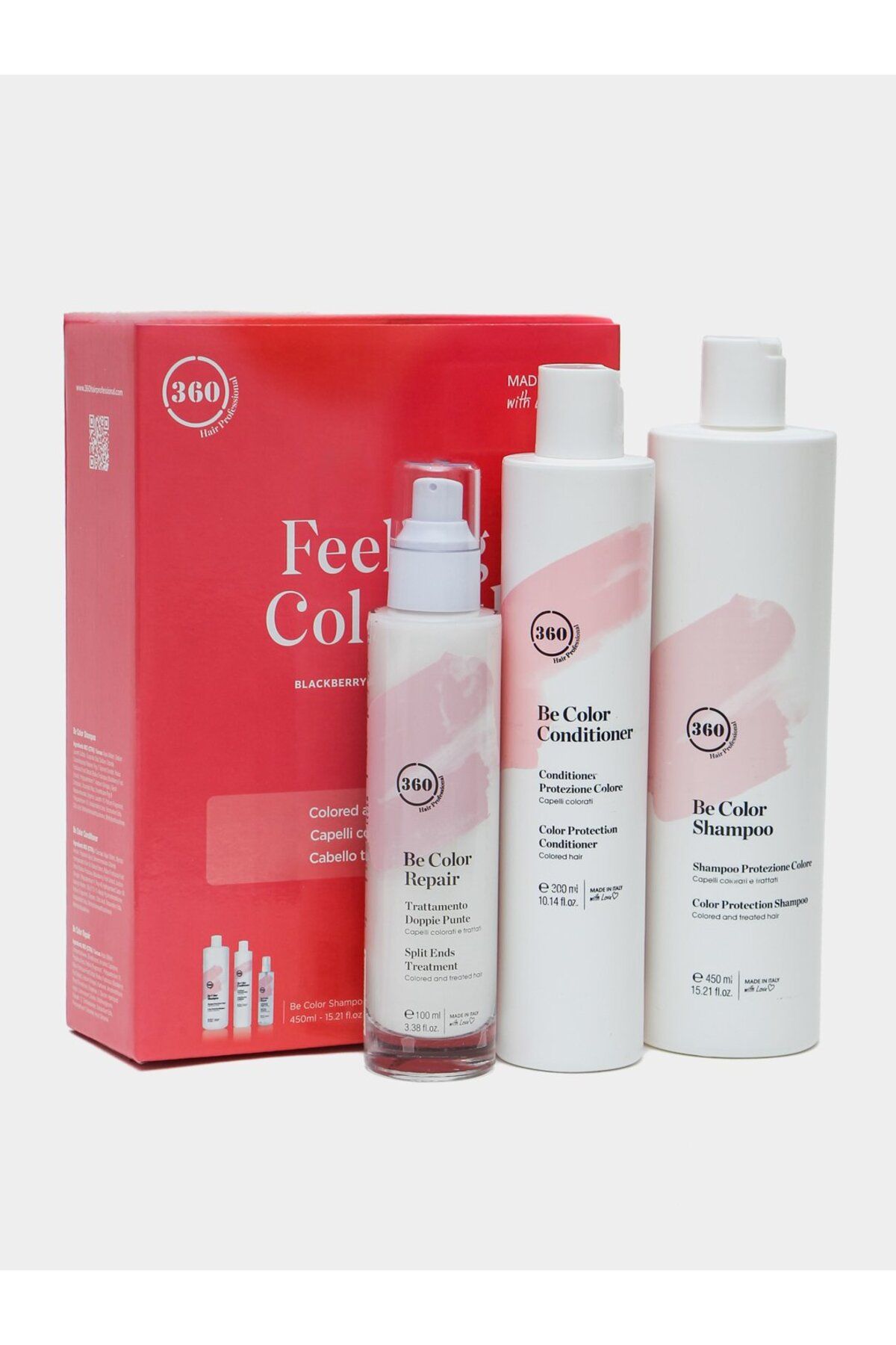 +360 360 Hair Professional Be Color Şmpo 450ml-Be Color Cond.250ml-Repair 100ml Set
