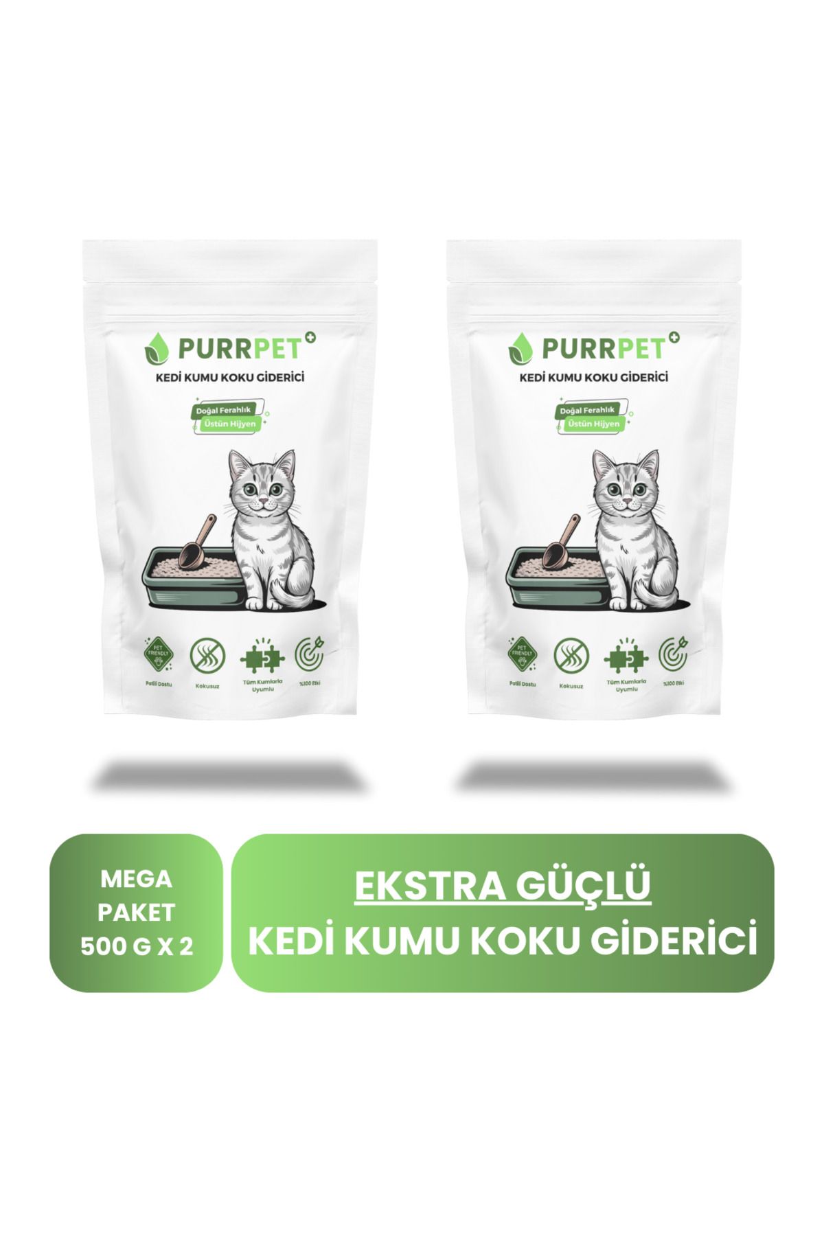 PurrPet Kedi Kumu Koku Giderici 500 x 2 G Mega Paket