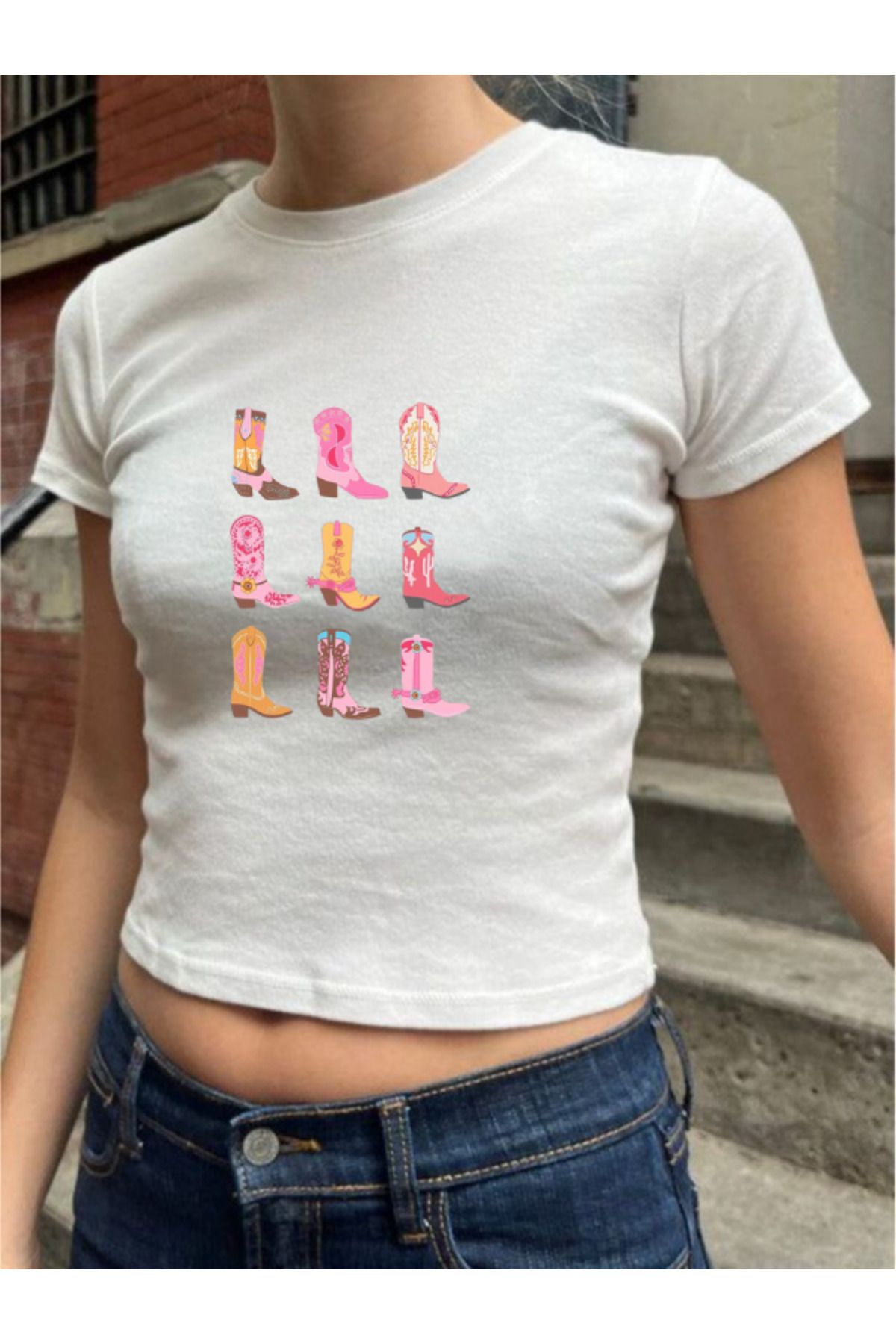 DEEFWEAR DREICH COWGIRL BOATS BASKILI BEYAZ CROP