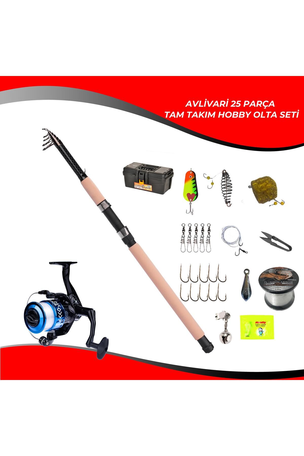 Avlivari 25 Parça Fighter 270 Cm 50-100 Gr-Ecco 5000 Tam Takım Tatlı Su Hobi Kıyı Olta Seti