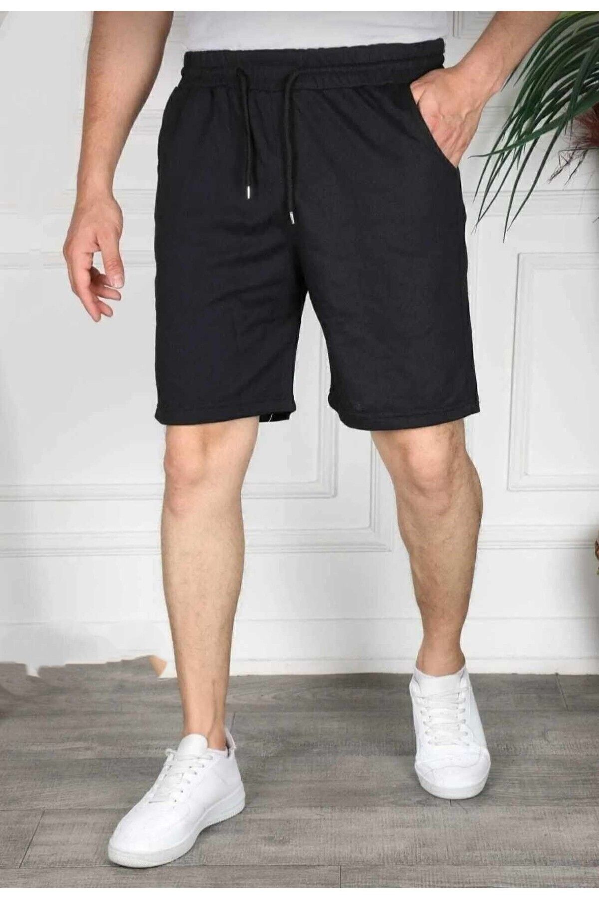 Modavilla Unisex Siyah 2 İplik Şort