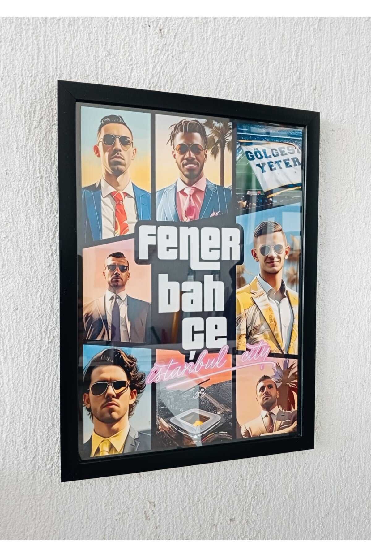 Erdizayn 30x42 cm Çerçeveli Poster GTA Vice City Temalı Dekoratif Hediyelik Futbol Tablo