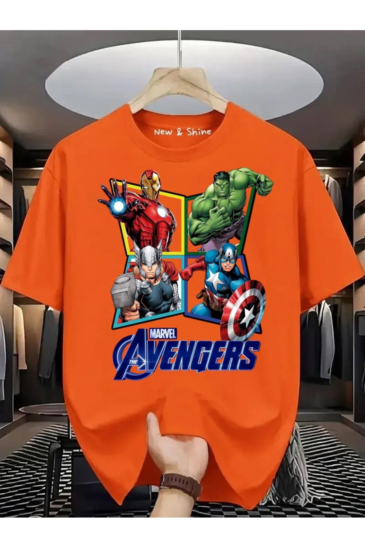 New Shine Kahramanlar Baskılı Oversize T-Shirt