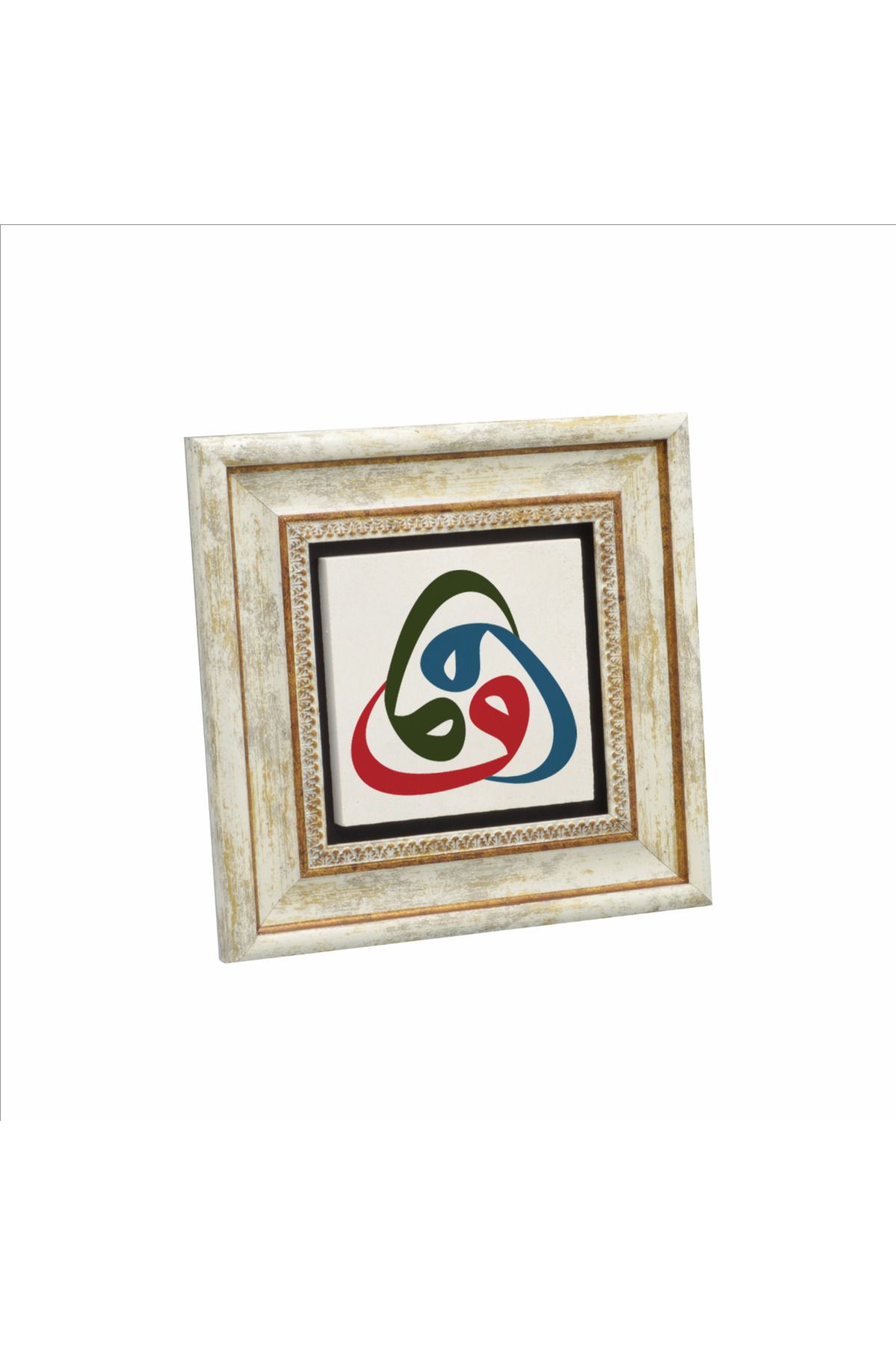 Sadrazam 3'lü vav harfi Baskılı Doğaltaş Tablo (20 X 20 KH-183)