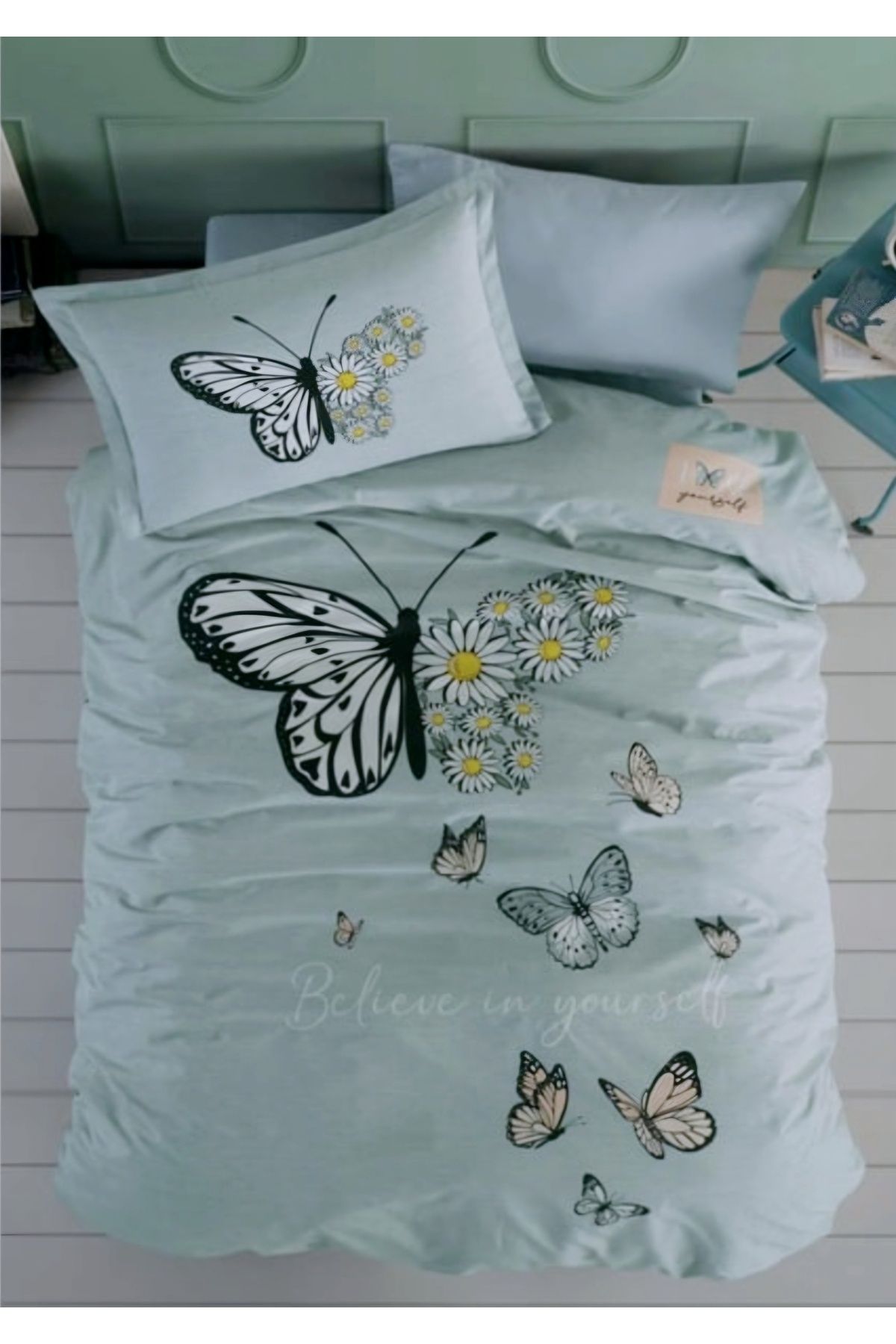 KÜBRAHOME'S CLASY DAİSY TEK KİŞİLİK NEVRESİM TAKIMI MİNT V1