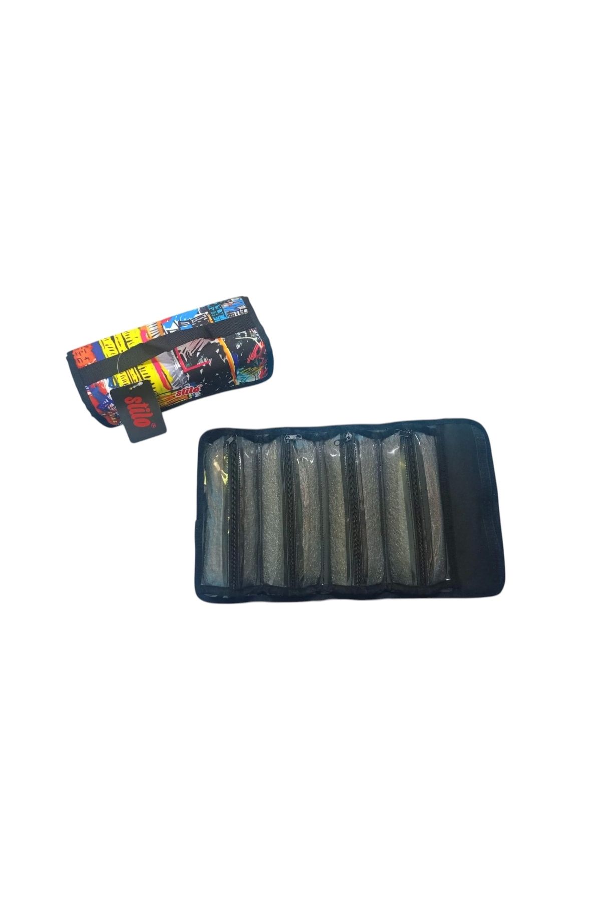 Stilo STİLO KUMAŞ DÖRTLÜ KALEM ÇANTASI DESENLİ ( Desen-1)